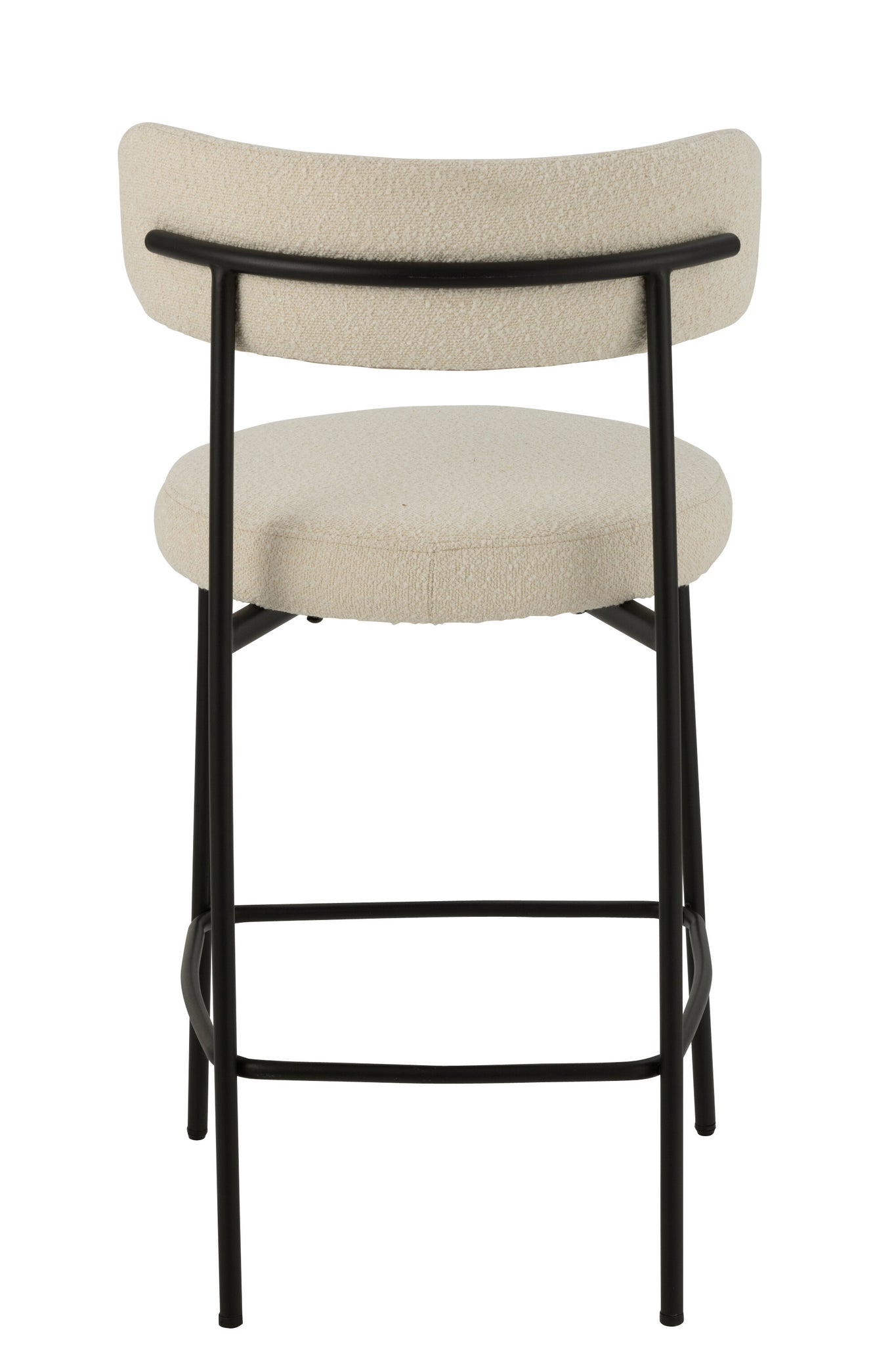 Chaise de bar Bouclé Triplex/Polyester Blanc/Noir - J-LINE