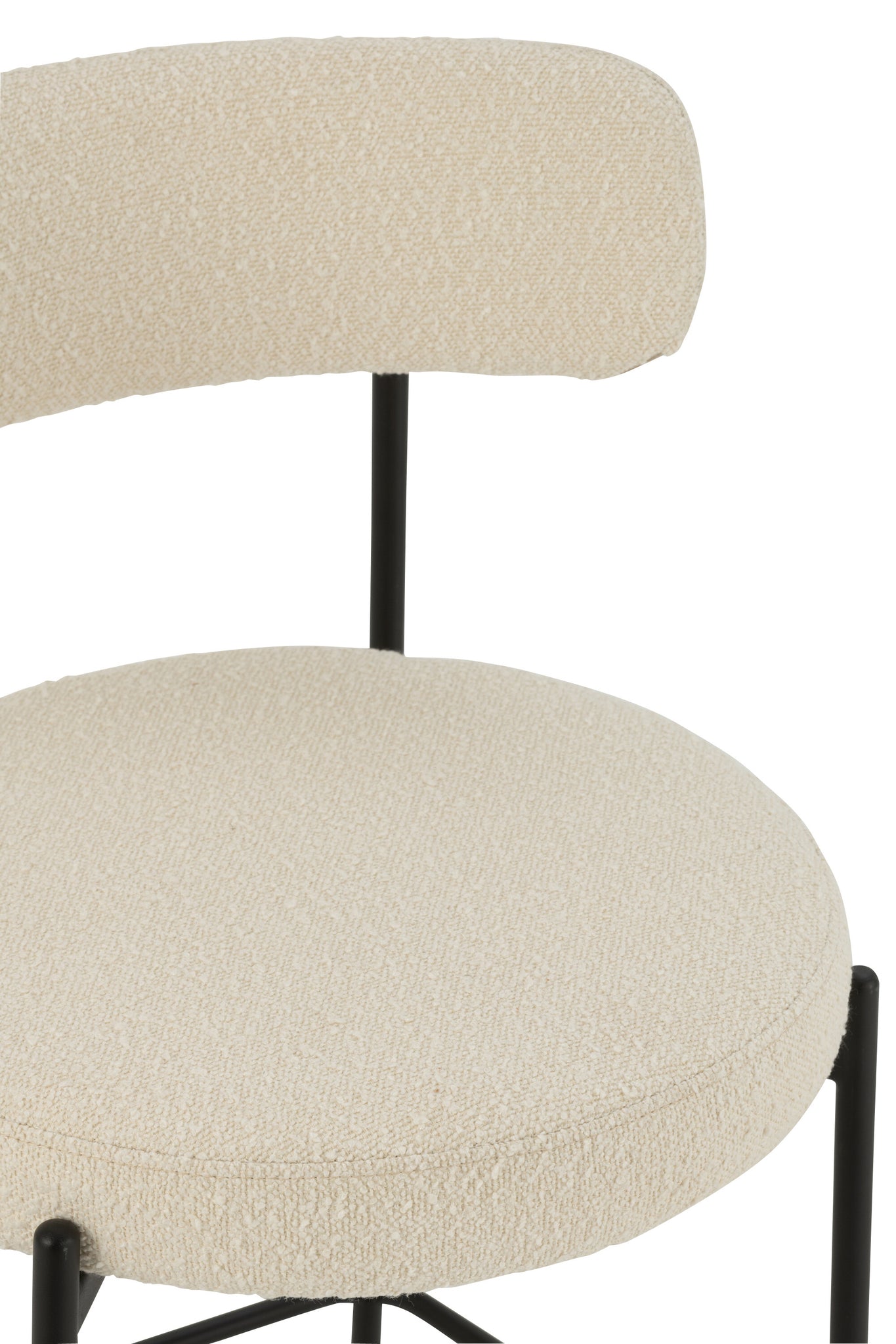 Chaise de bar Bouclé Triplex/Polyester Blanc/Noir - J-LINE