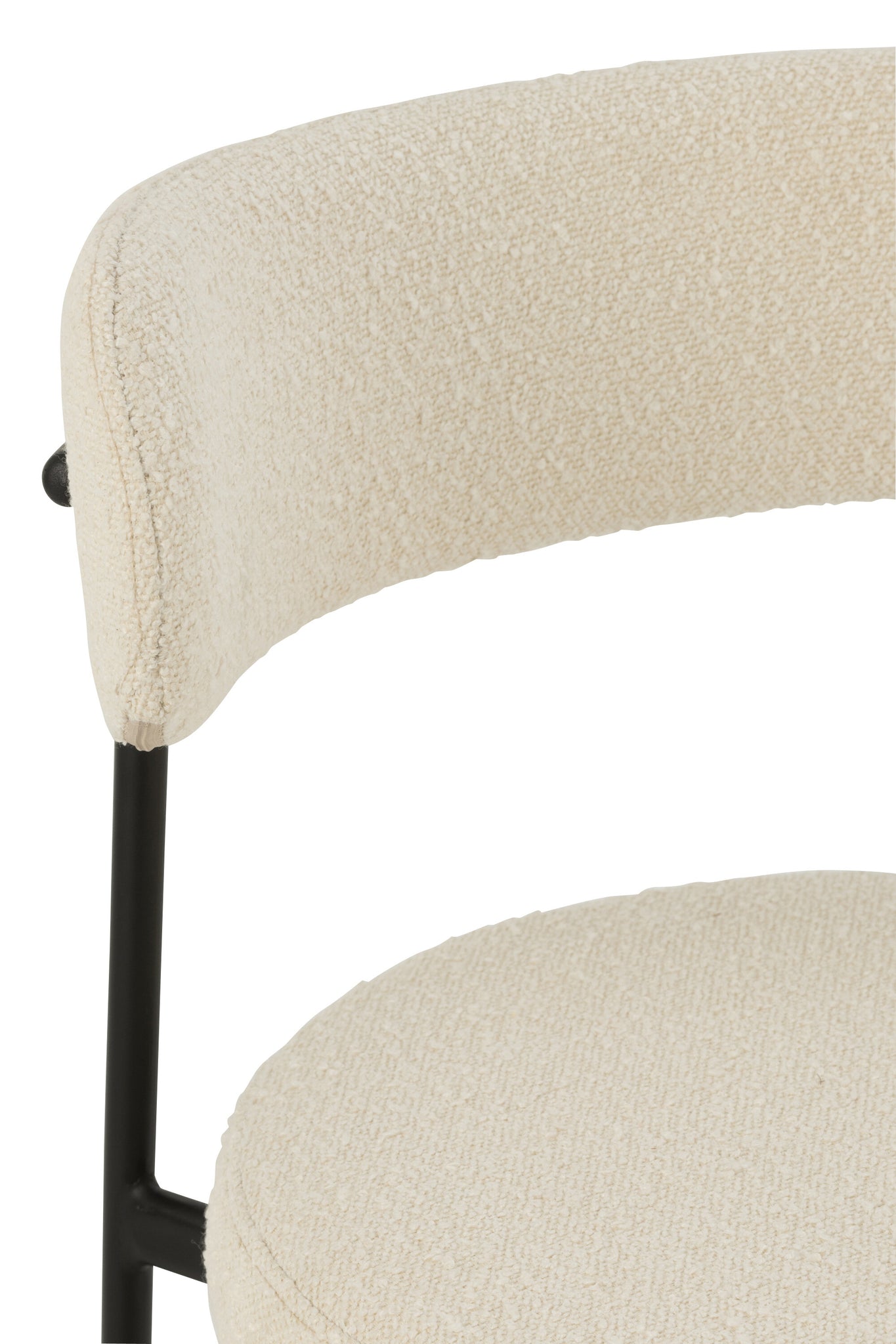 Chaise de bar Bouclé Triplex/Polyester Blanc/Noir - J-LINE