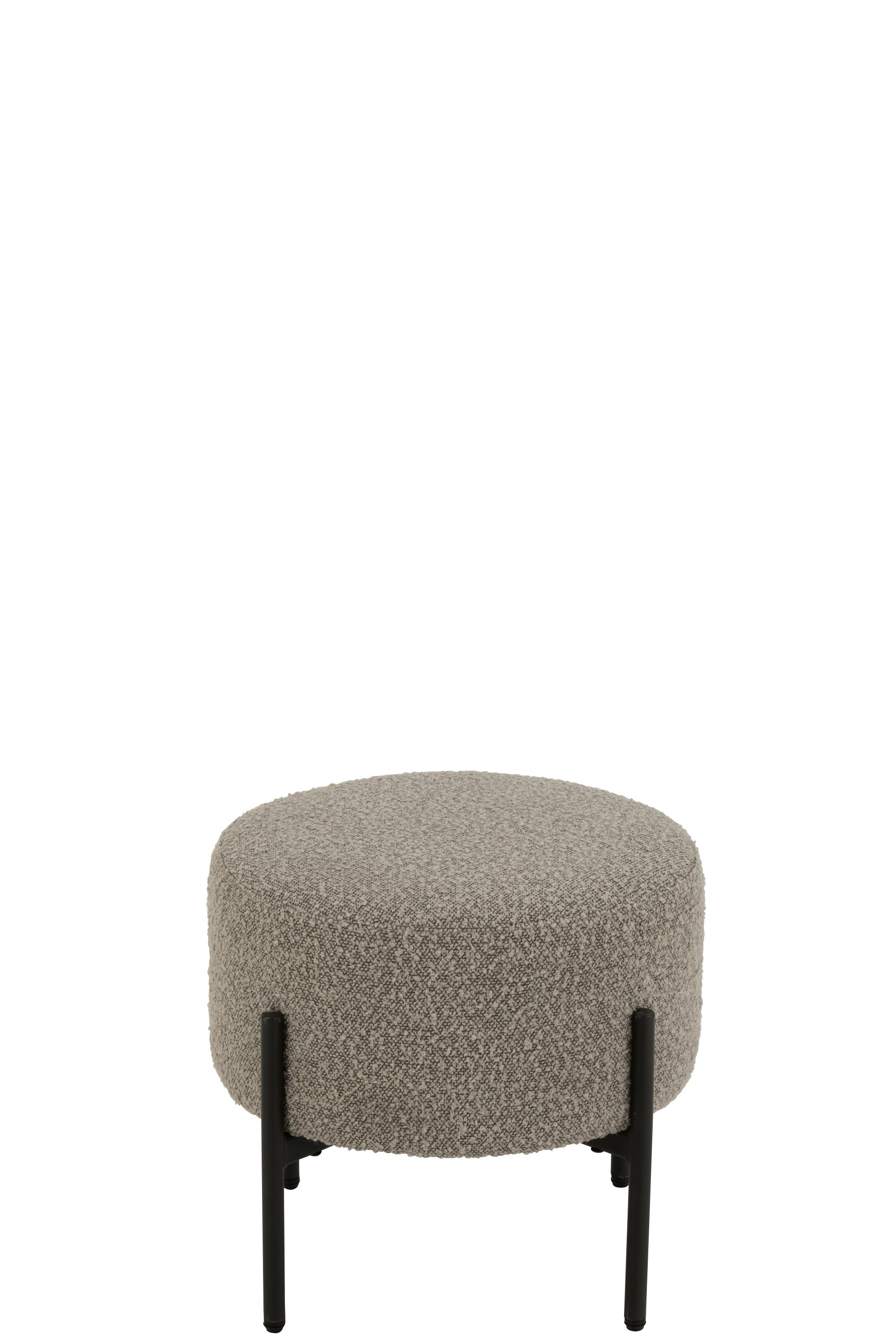 Poef bouclé triplex/polyester grijs/zwart - J-LINE
