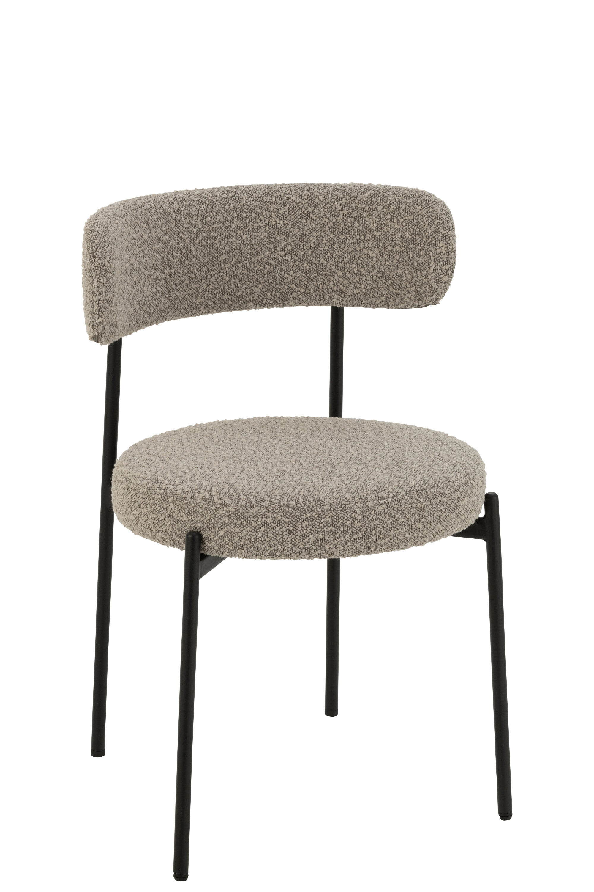 Stoel Boucle Triplex/Polyester Grijs/Zwart - J-LINE
