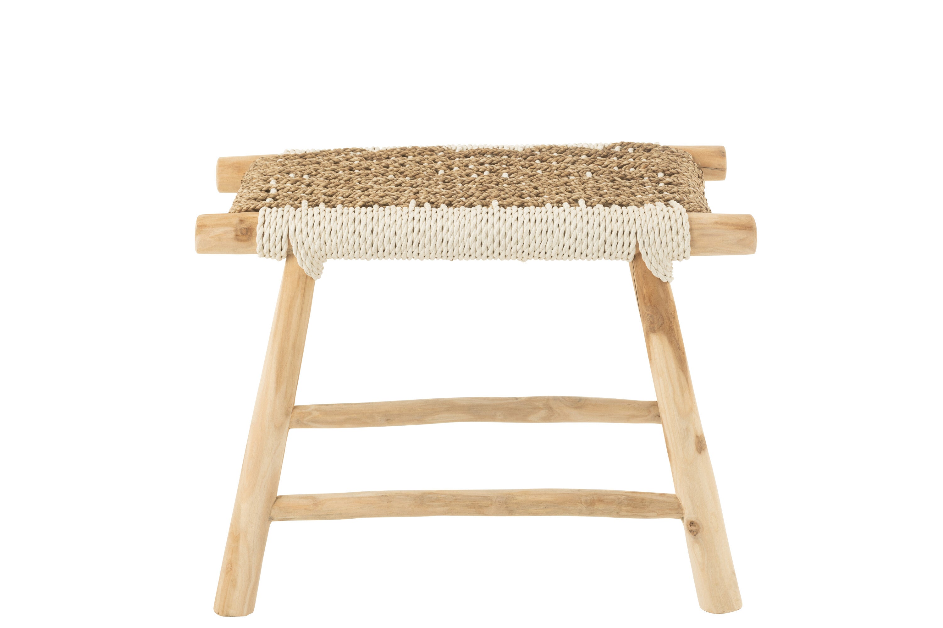 Kruk Waverly Teakhout/Zeegras Natuur/Wit - J-LINE