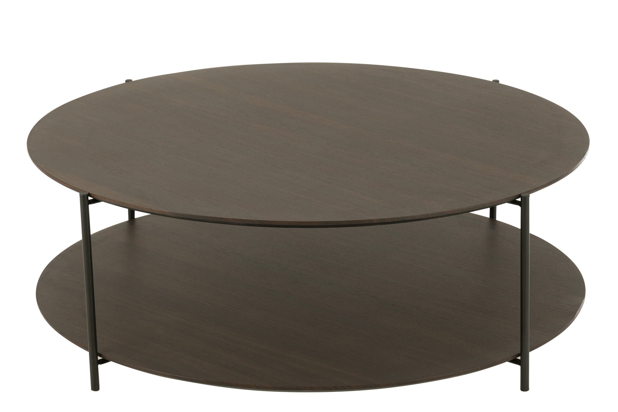 Salontafel rond MDF/metaal donkerbruin L - J-LINE