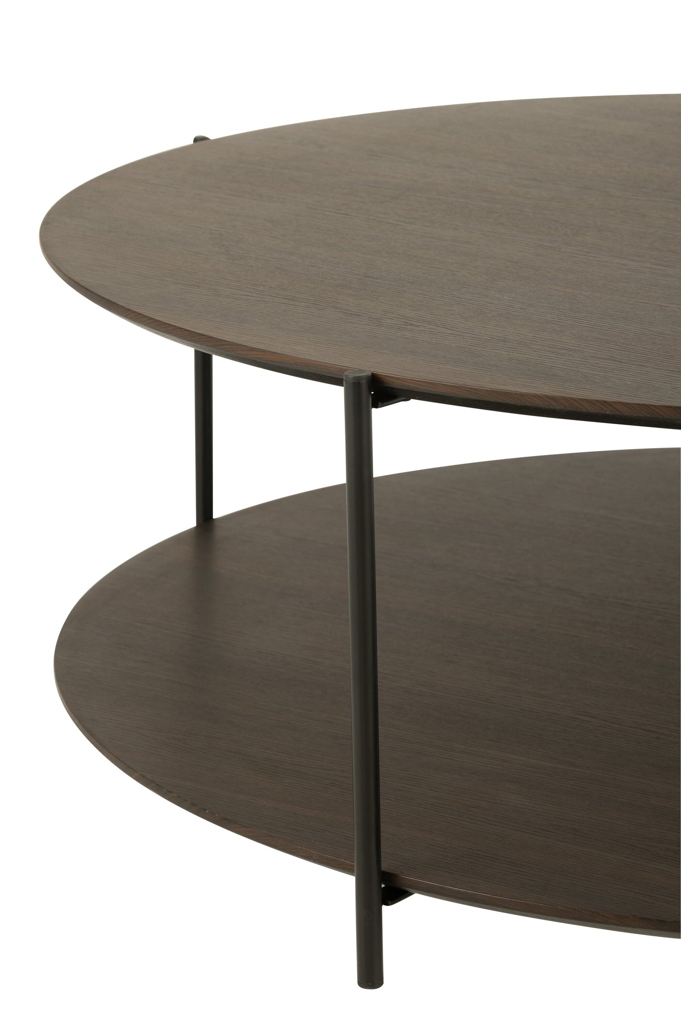 Salontafel rond MDF/metaal donkerbruin L - J-LINE
