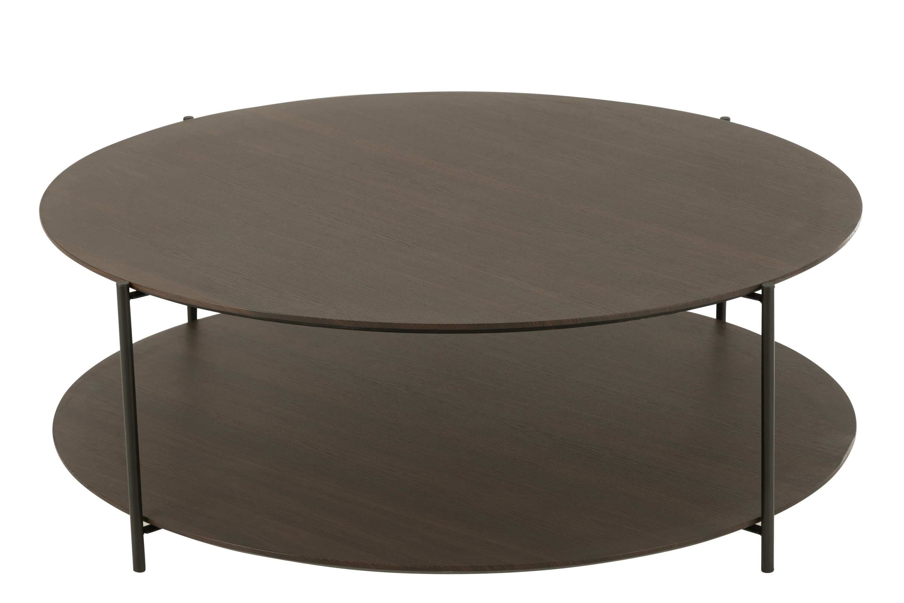 Salontafel rond MDF/metaal donkerbruin L - J-LINE