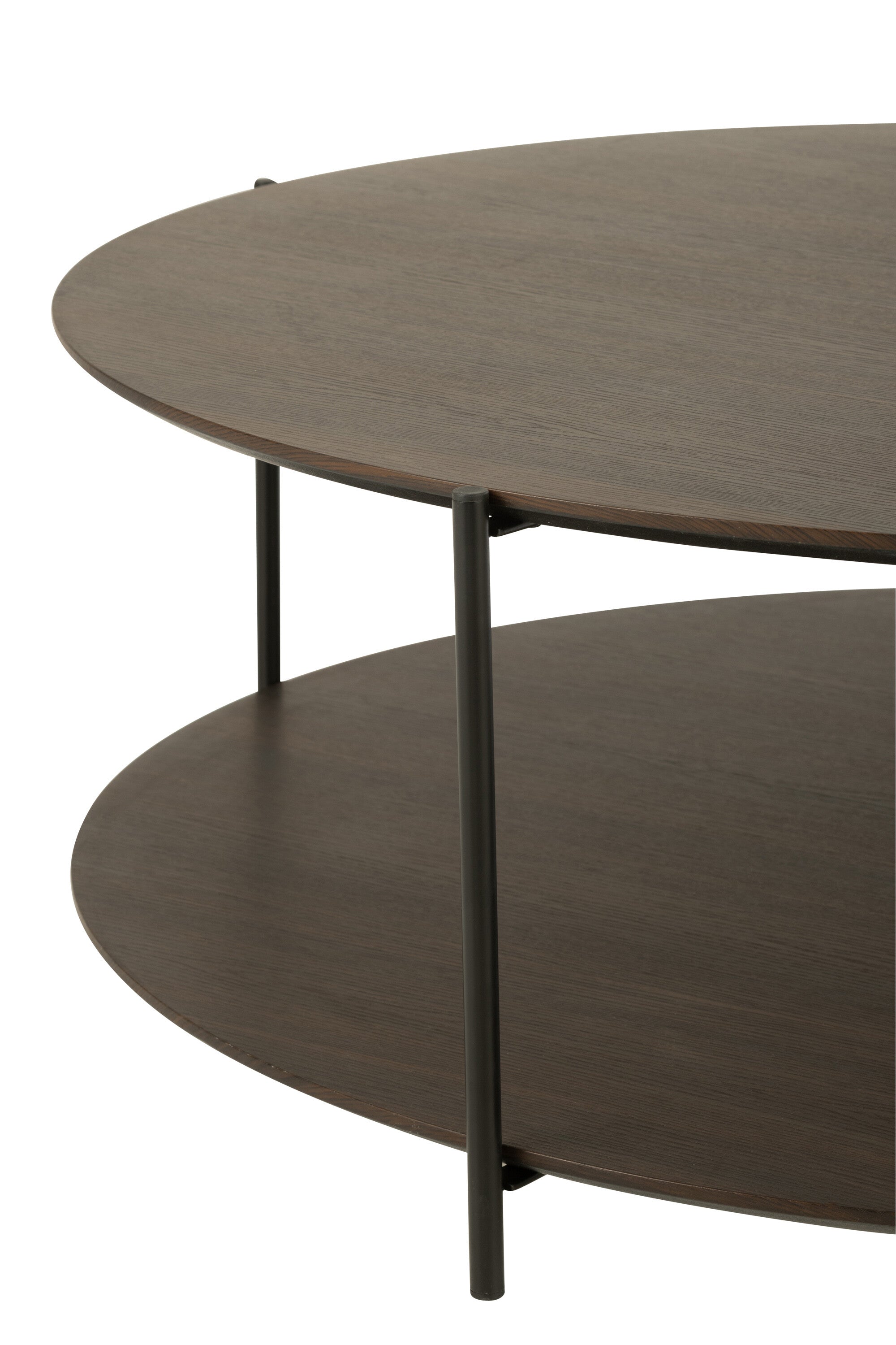 Salontafel rond MDF/metaal donkerbruin L - J-LINE