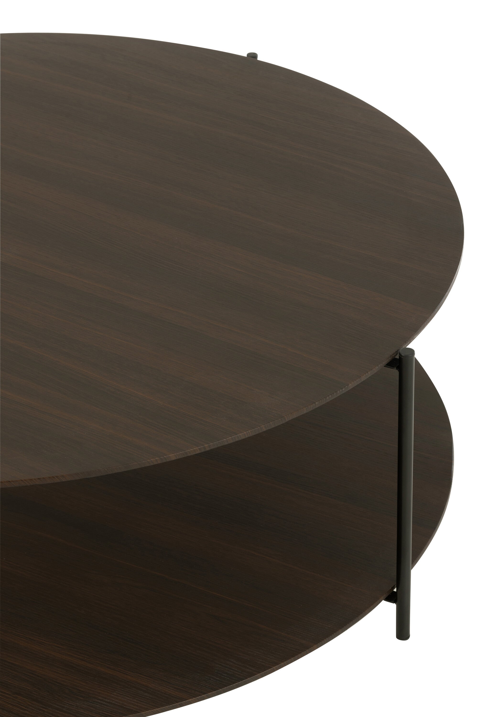 Salontafel rond MDF/metaal donkerbruin L - J-LINE