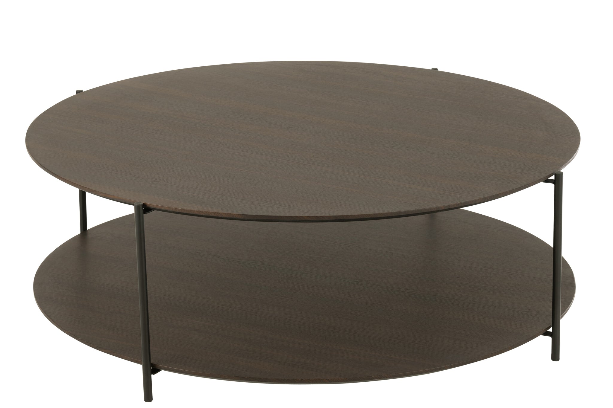 Salontafel rond MDF/metaal donkerbruin L - J-LINE