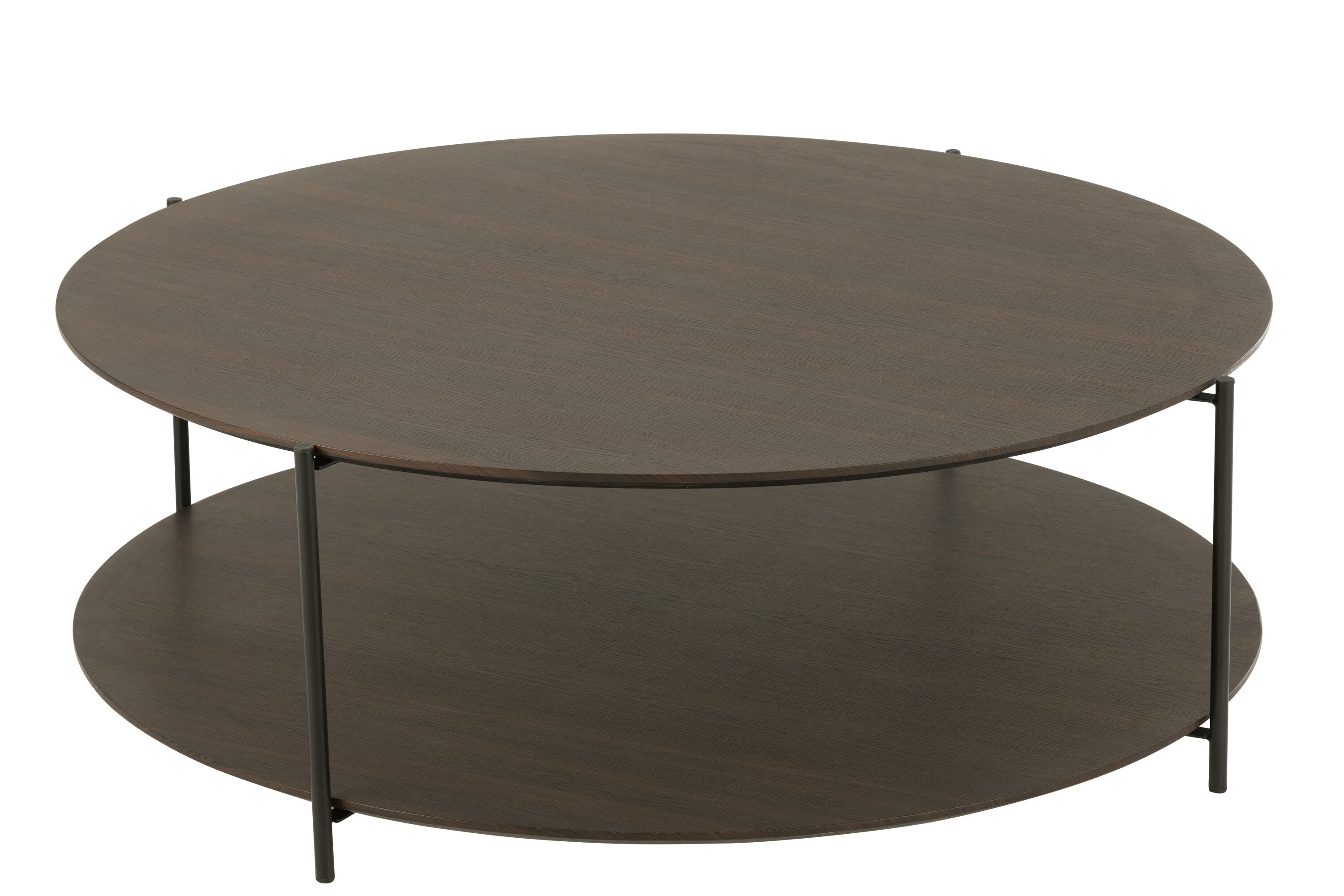 Salontafel rond MDF/metaal donkerbruin L - J-LINE