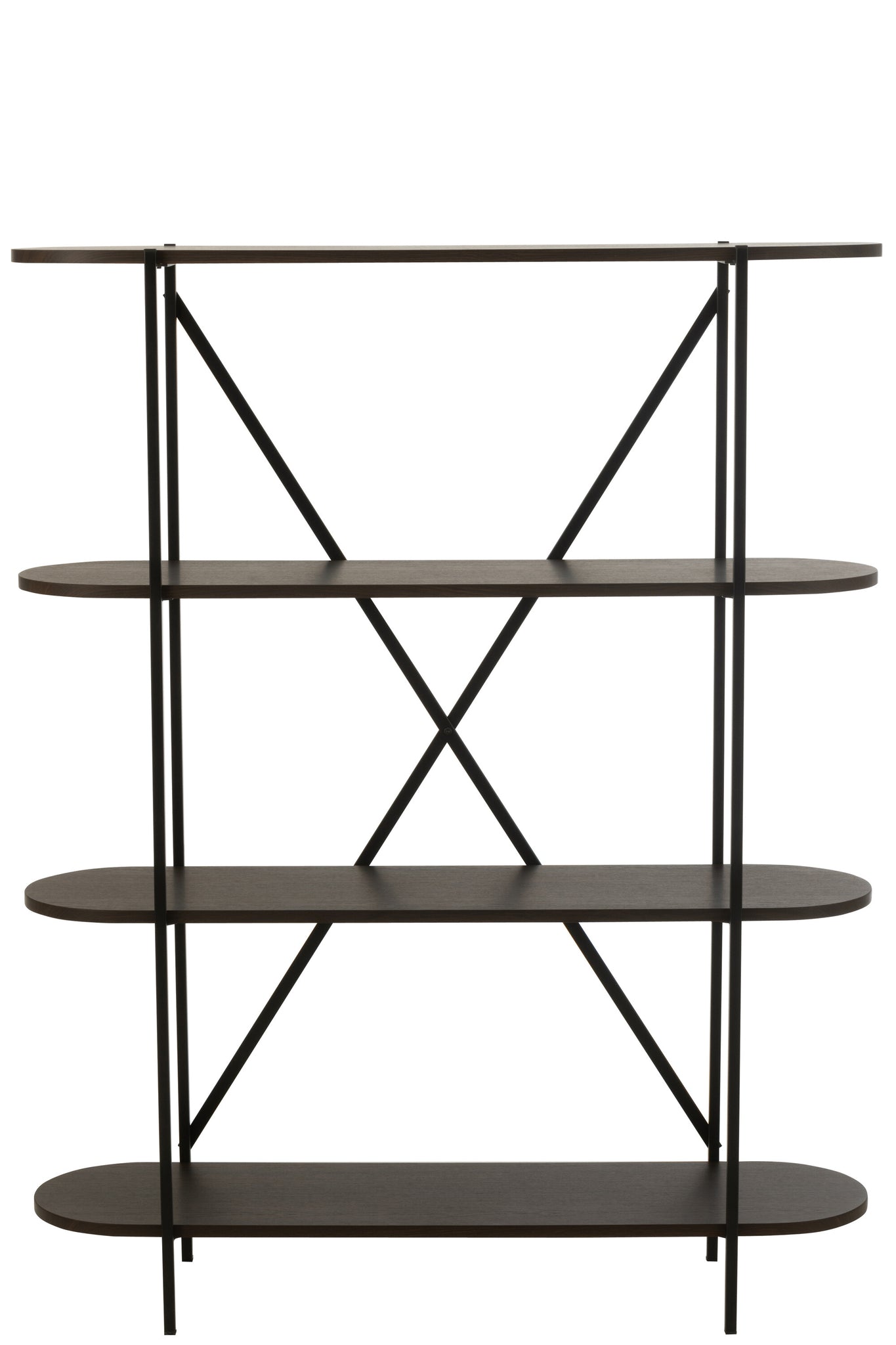 Étagère MDF/Métal Marron Foncé J-LINE - EN RUPTURE DE STOCK