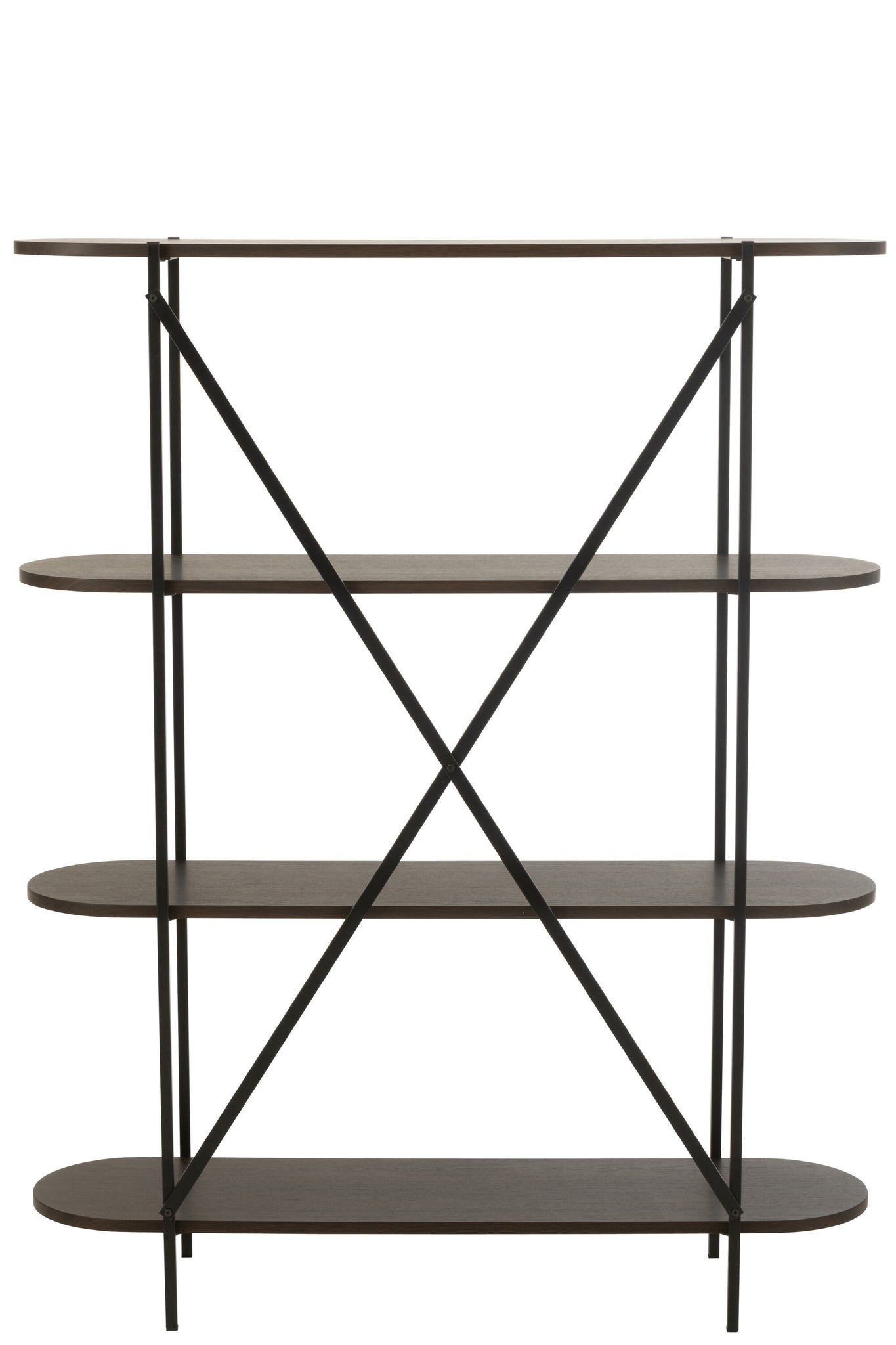 Étagère MDF/Métal Marron Foncé J-LINE - EN RUPTURE DE STOCK