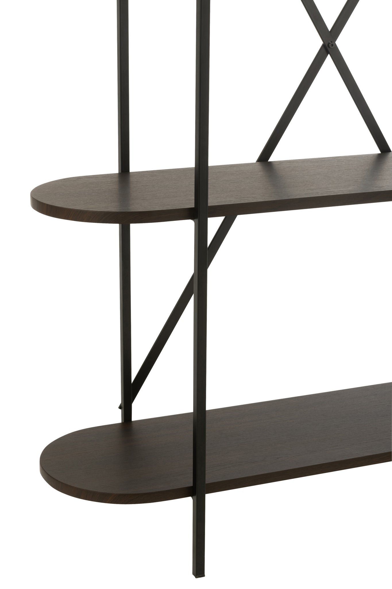 Étagère MDF/Métal Marron Foncé J-LINE - EN RUPTURE DE STOCK