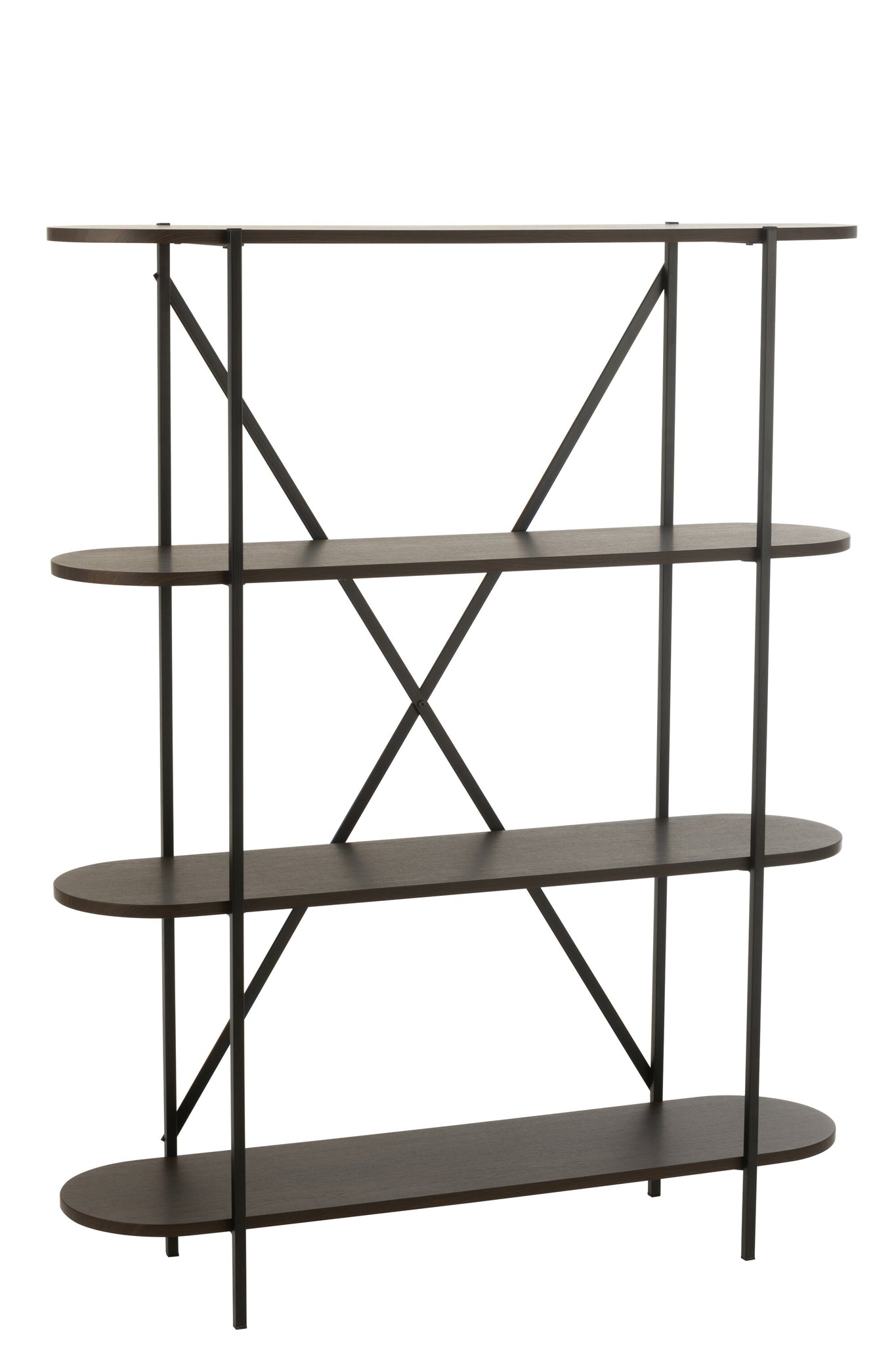 Étagère MDF/Métal Marron Foncé J-LINE - EN RUPTURE DE STOCK