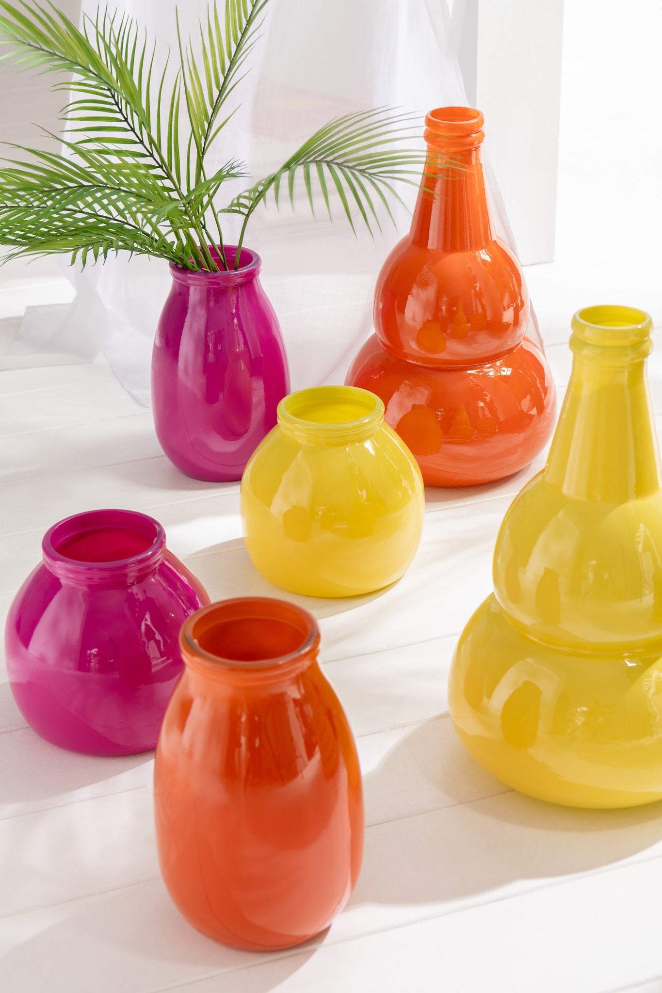 Vaas Glas Oranje Roze S - J-LINE