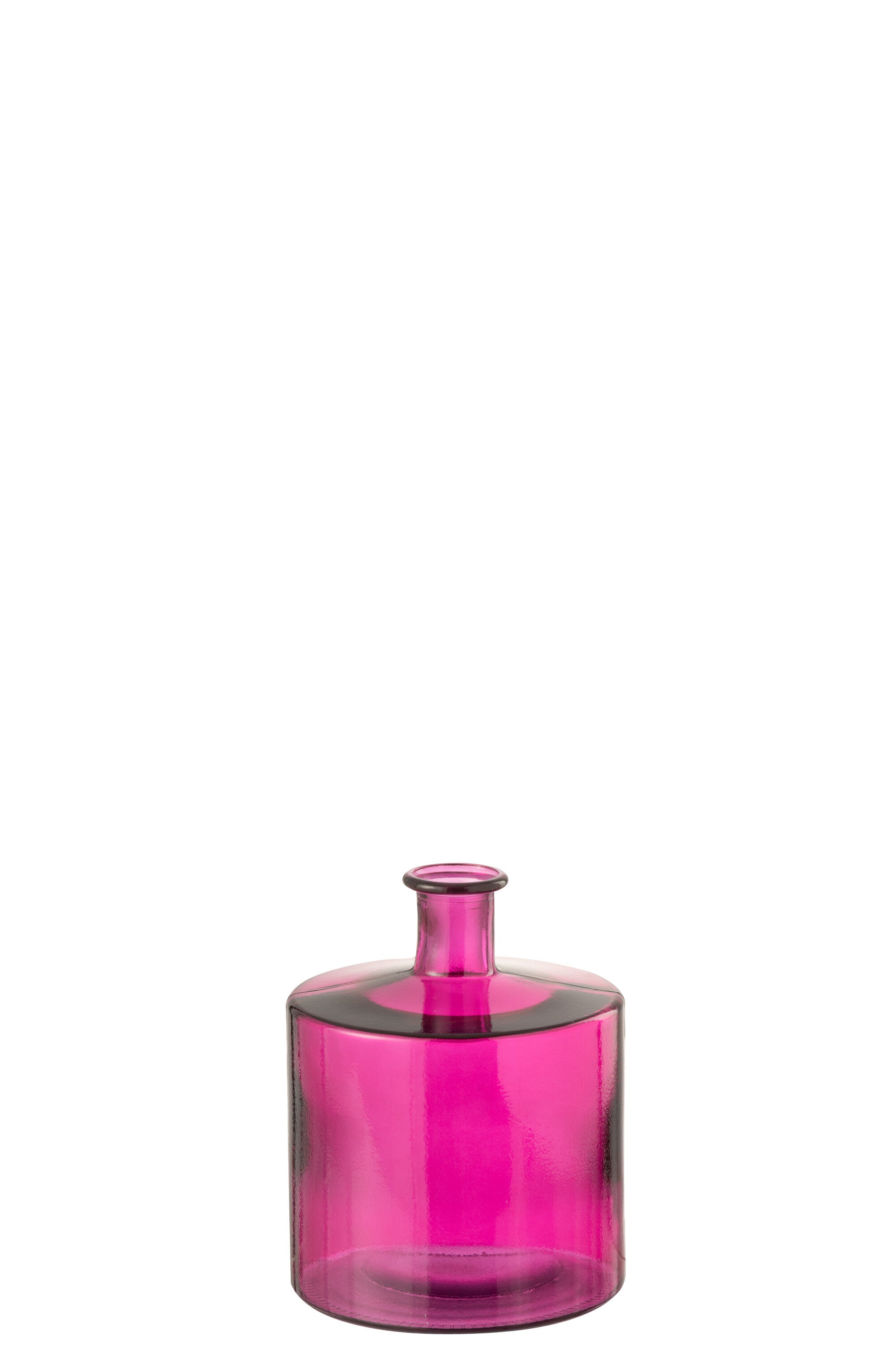 Vase Bouteille Verre Rose S - J-LINE
