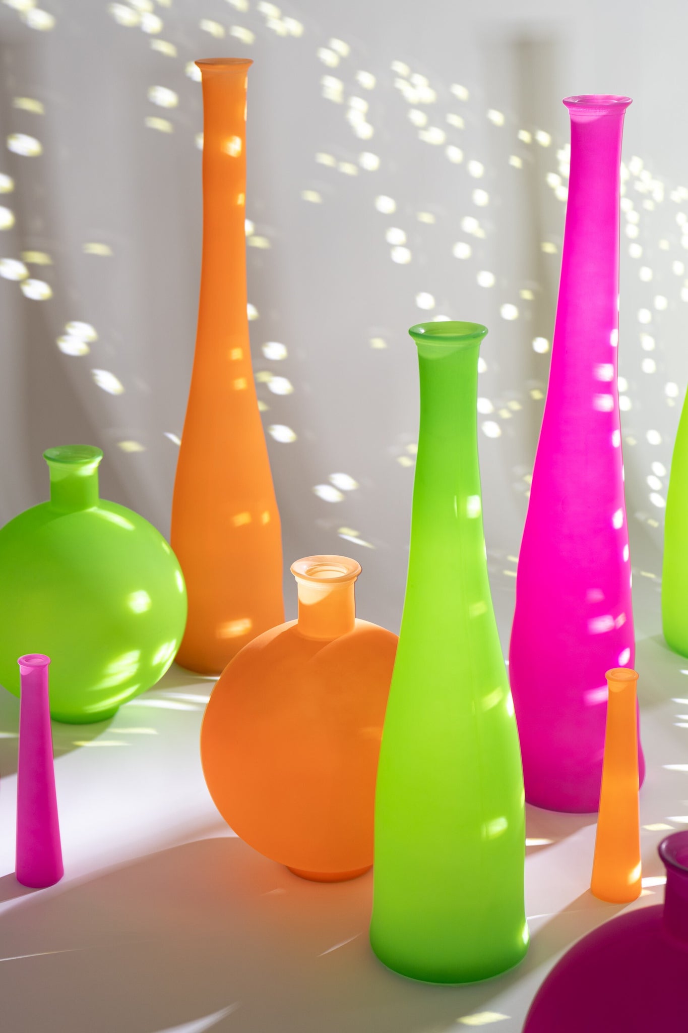 Vase tube verre néon rose S - J-LINE