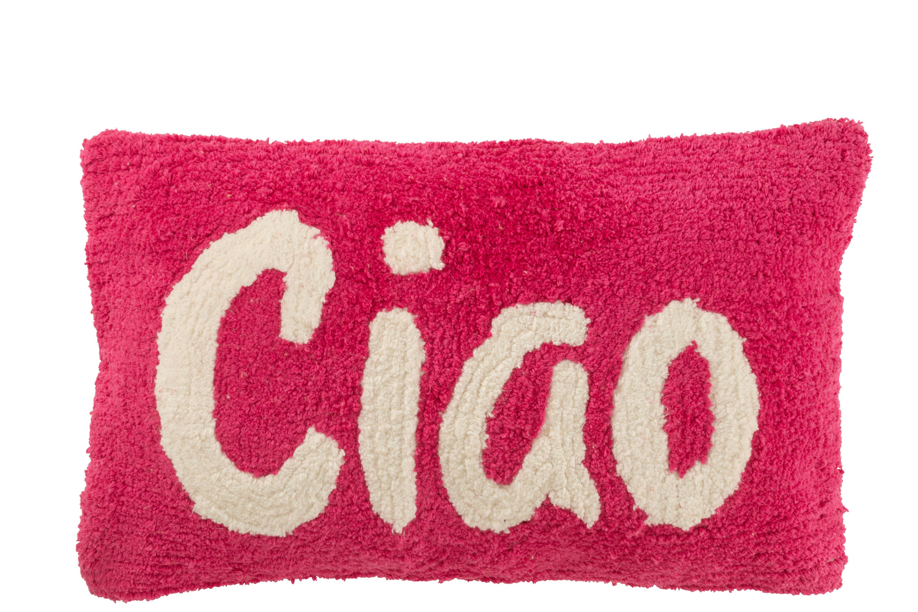 Kussen Ciao katoen roze/wit - J-LINE