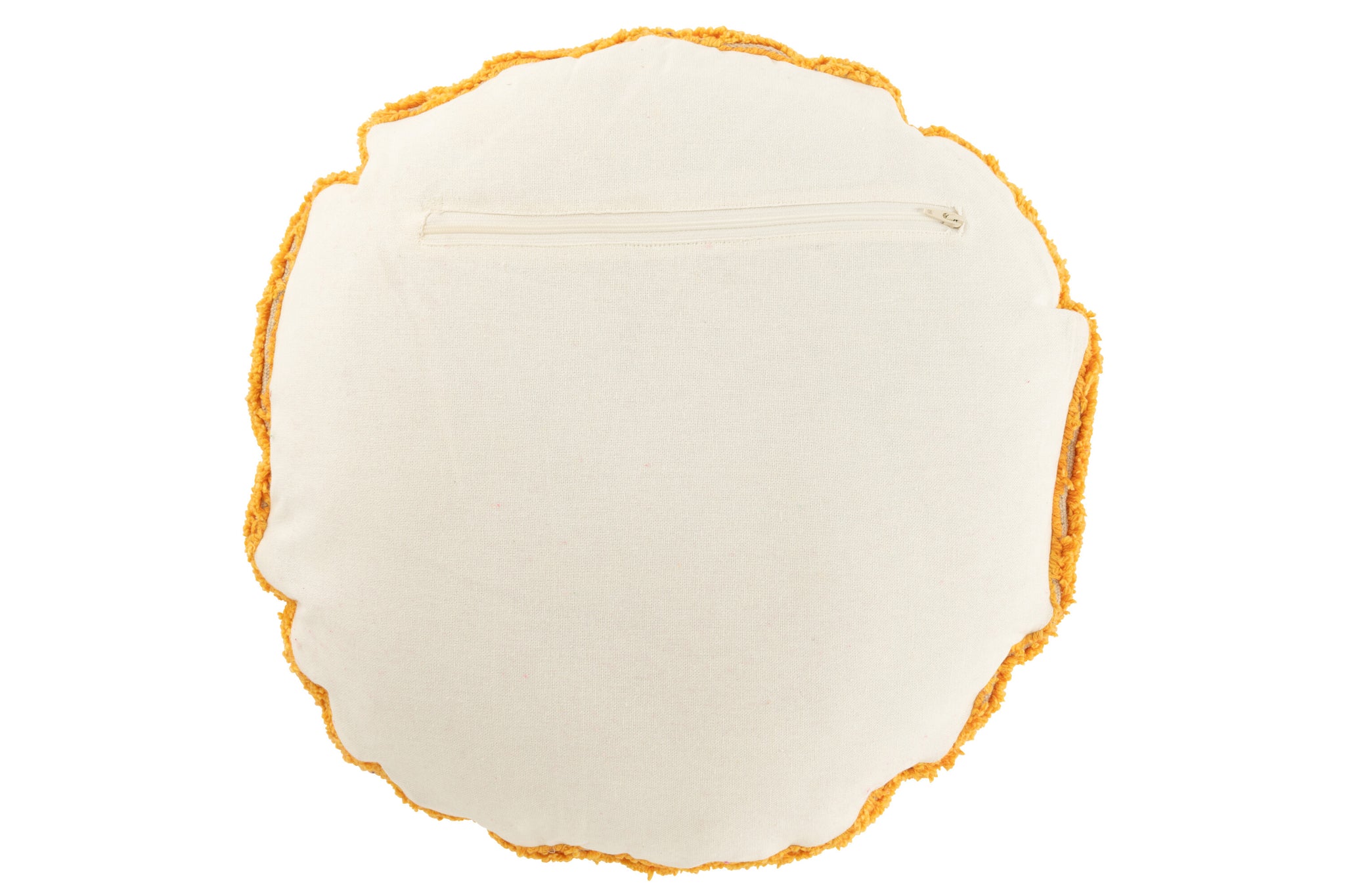 Coussin Smiley coton orange/blanc - J-LINE