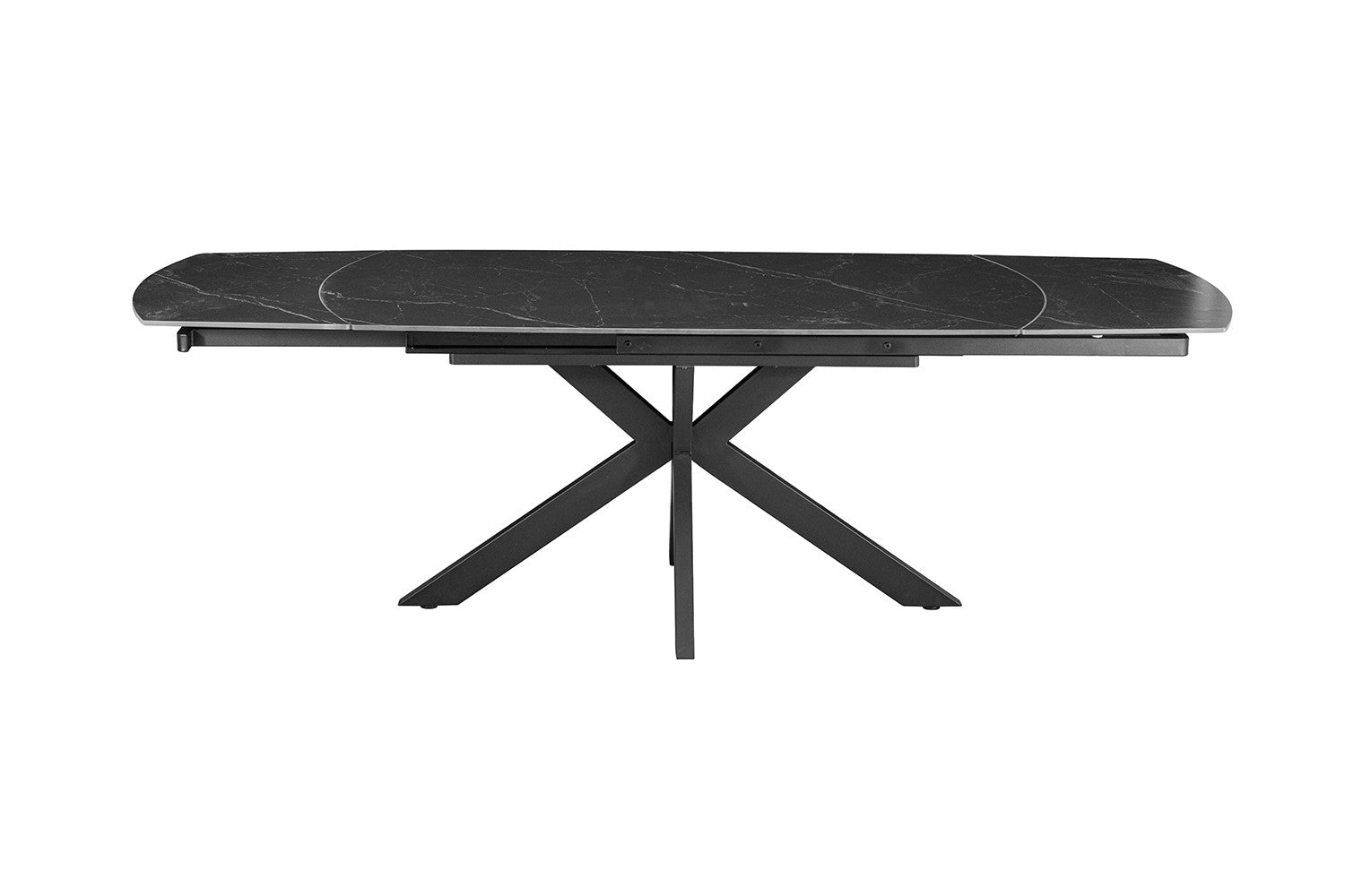 Table de salle à manger extensible « Ares » 160-240 cm ovale danoise en pierre noire - RS