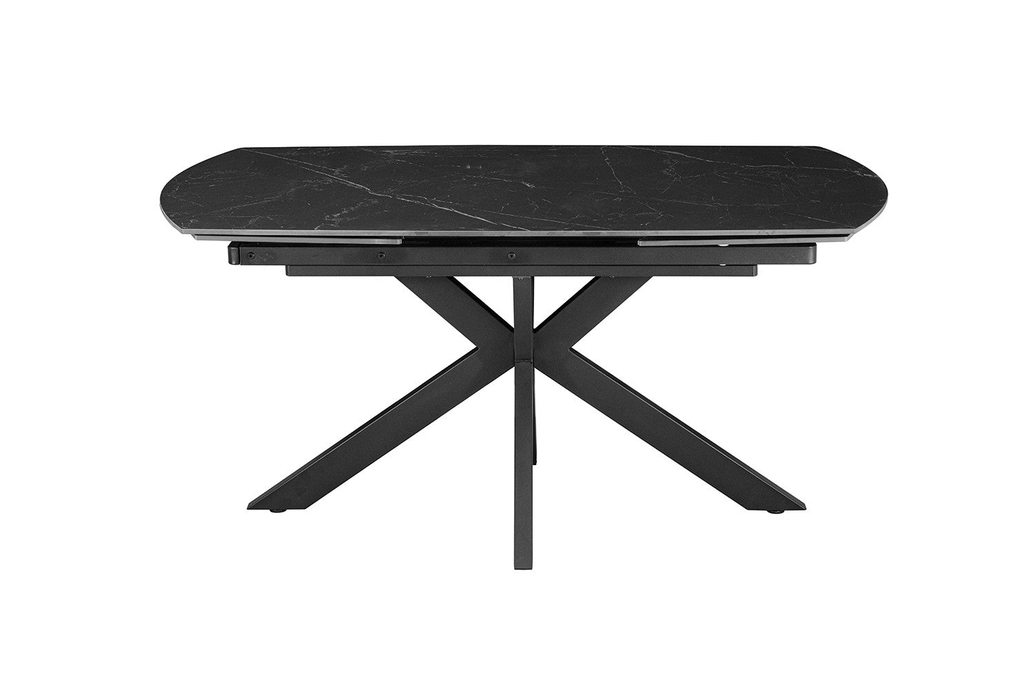 Table de salle à manger extensible « Ares » 160-240 cm ovale danoise en pierre noire - RS