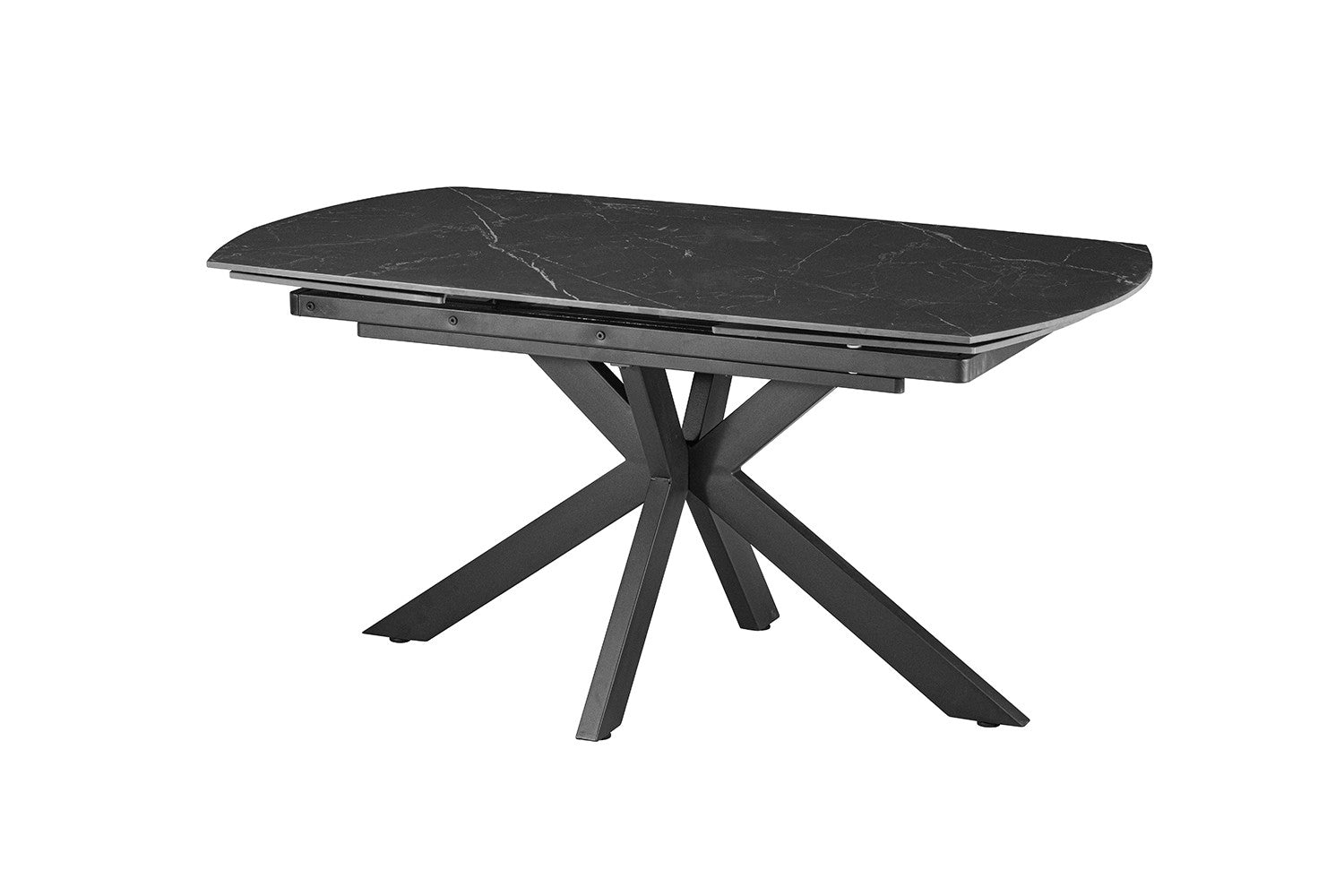 Table de salle à manger extensible « Ares » 160-240 cm ovale danoise en pierre noire - RS