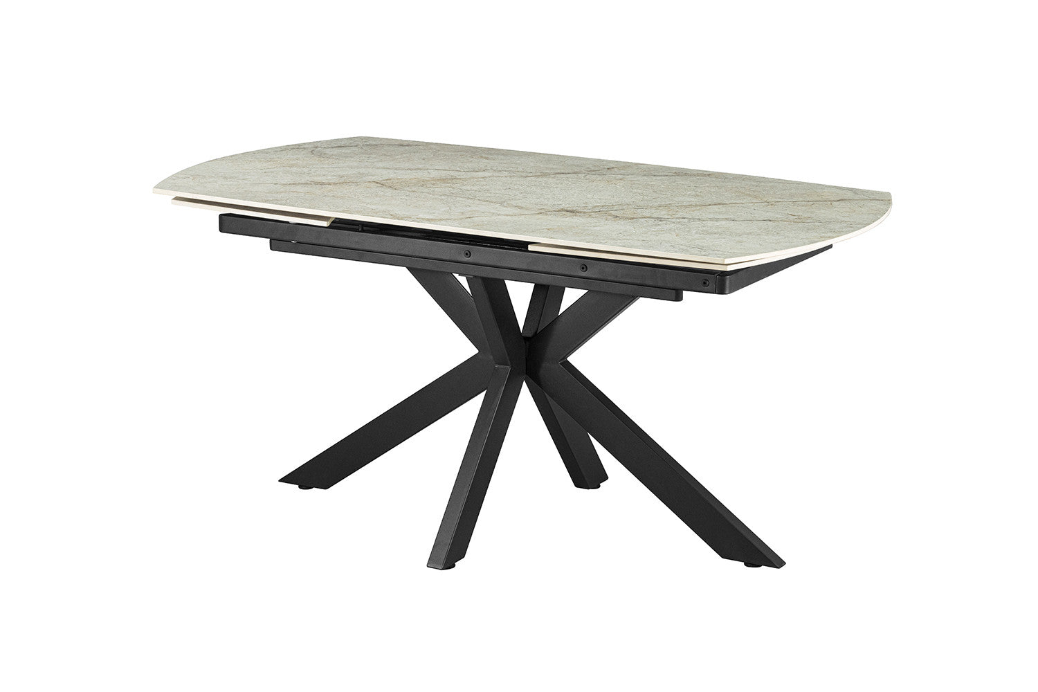 Uitschuifbare tafel 'Ares' 160-240 cm Deens Ovaal Glanzend Steen beige - RS