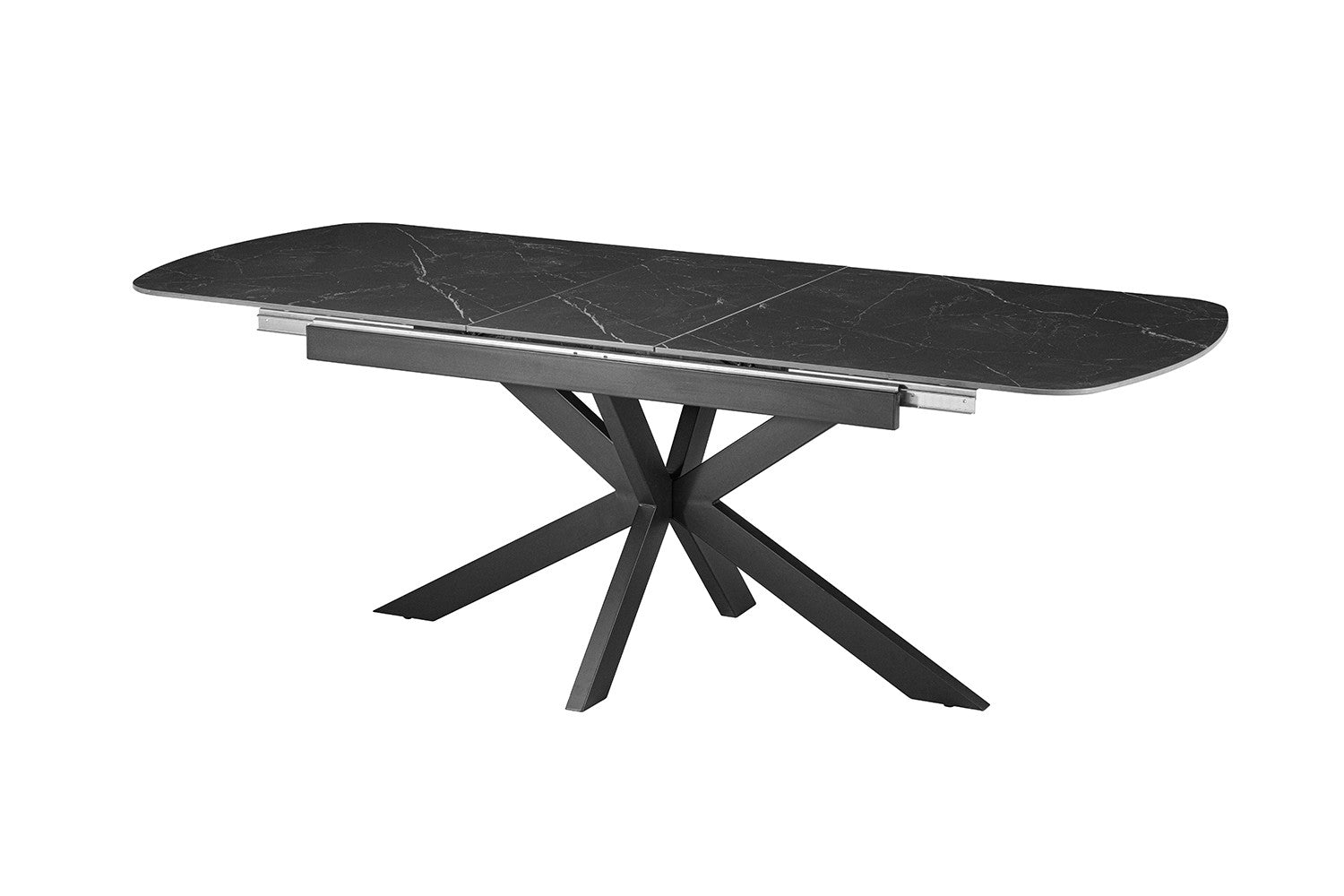 Uitschuifbare tafel 'Hestia' 180-220 cm Deens Ovaal Steen Zwart - RS