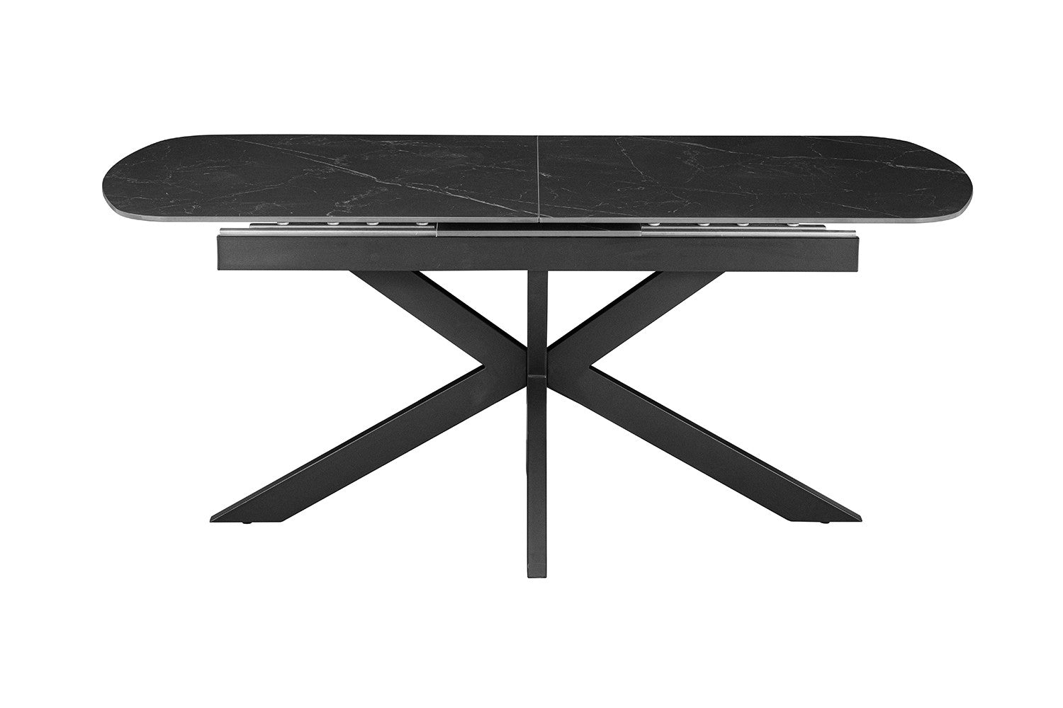 Uitschuifbare tafel 'Hestia' 180-220 cm Deens Ovaal Steen Zwart - RS