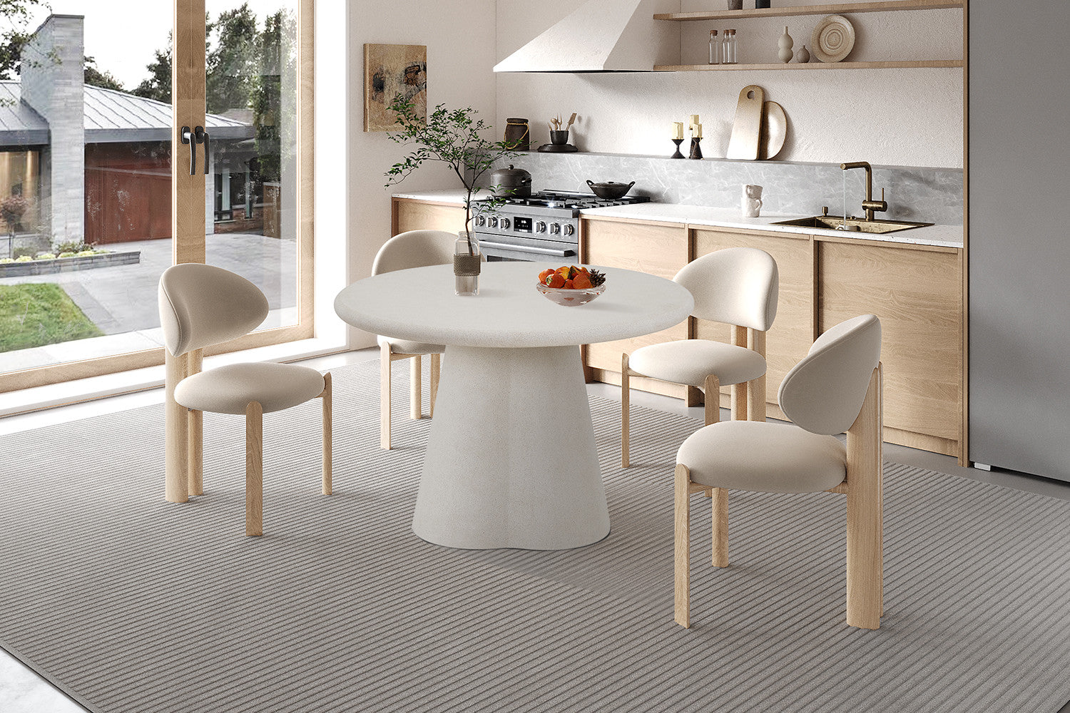 Eettafel 'Faro' 120 cm rond cement - RS