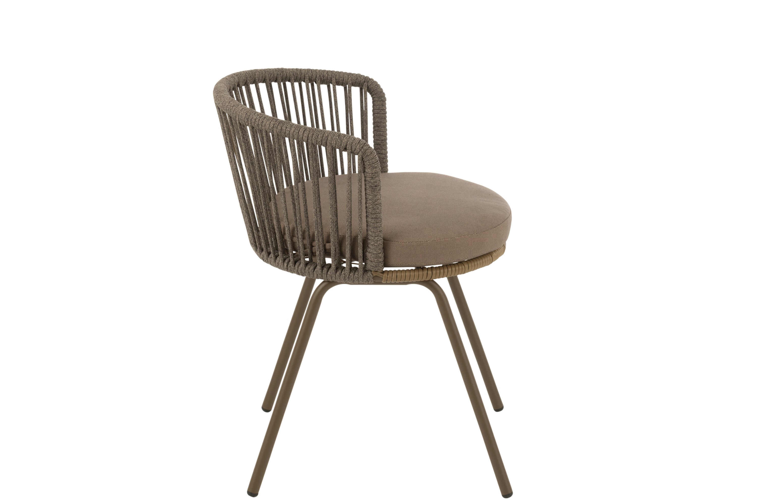 Chaise Toa en acier et corde marron - J-LINE
