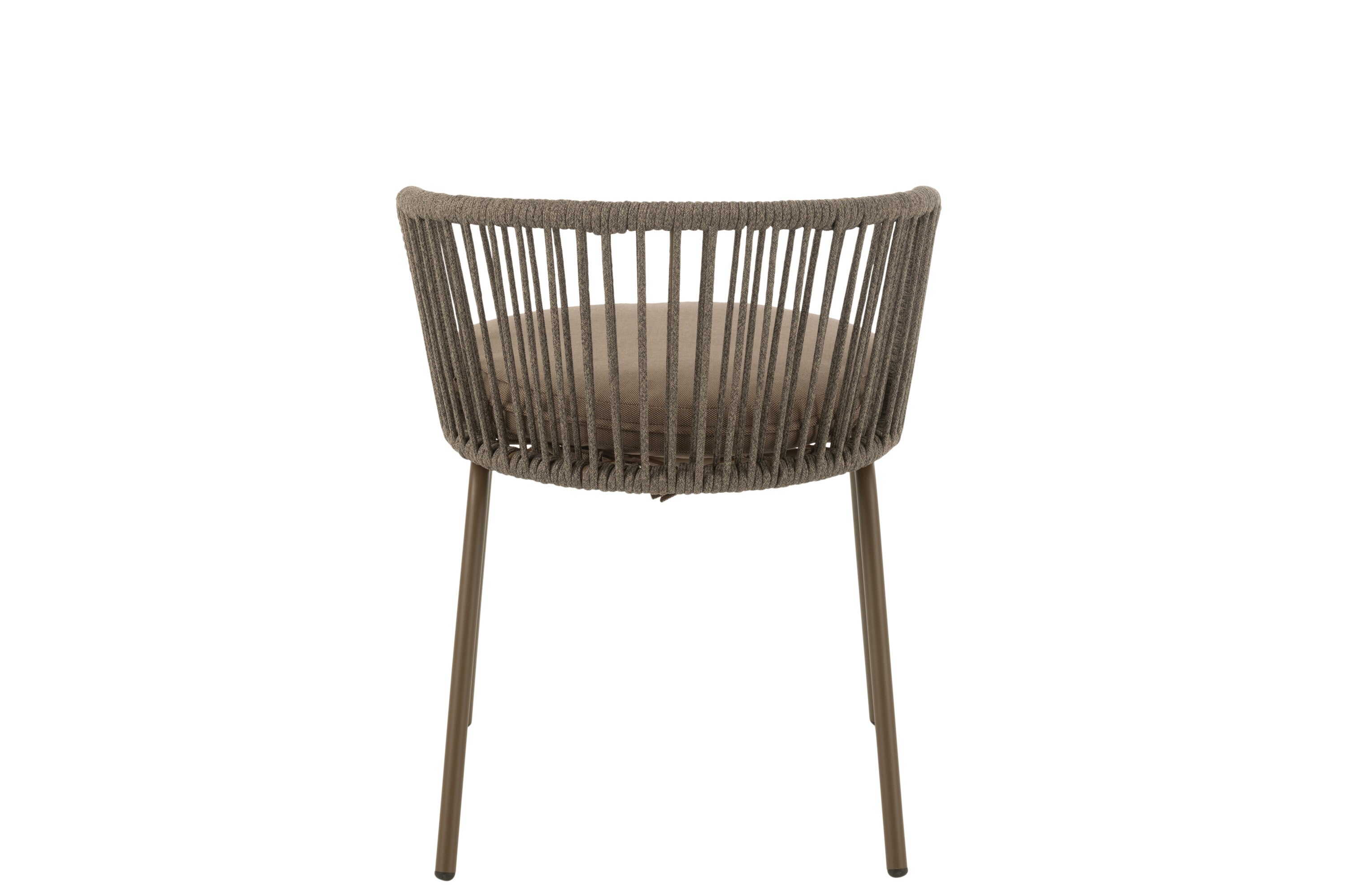 Chaise Toa en acier et corde marron - J-LINE