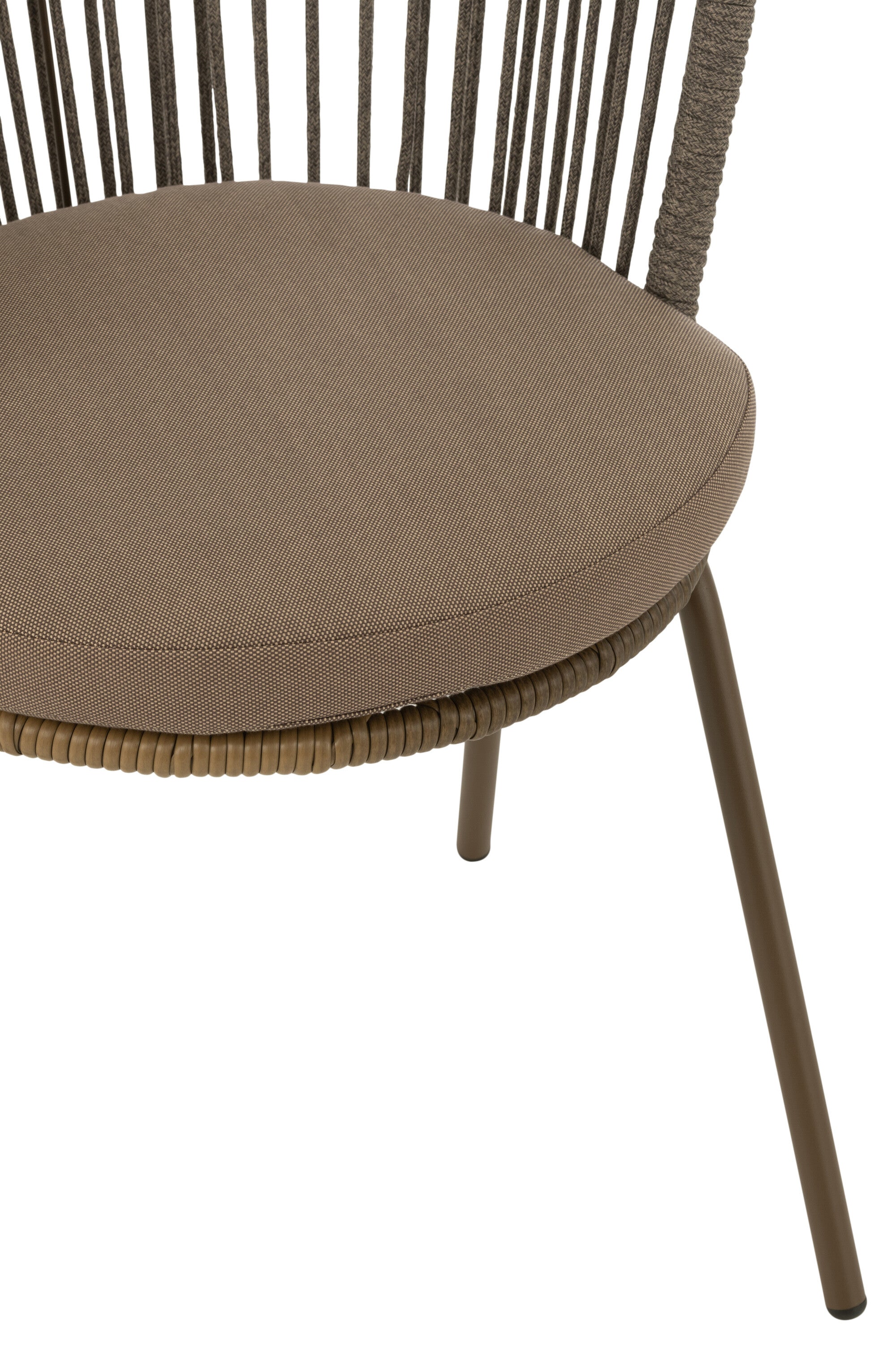 Chaise Toa en acier et corde marron - J-LINE