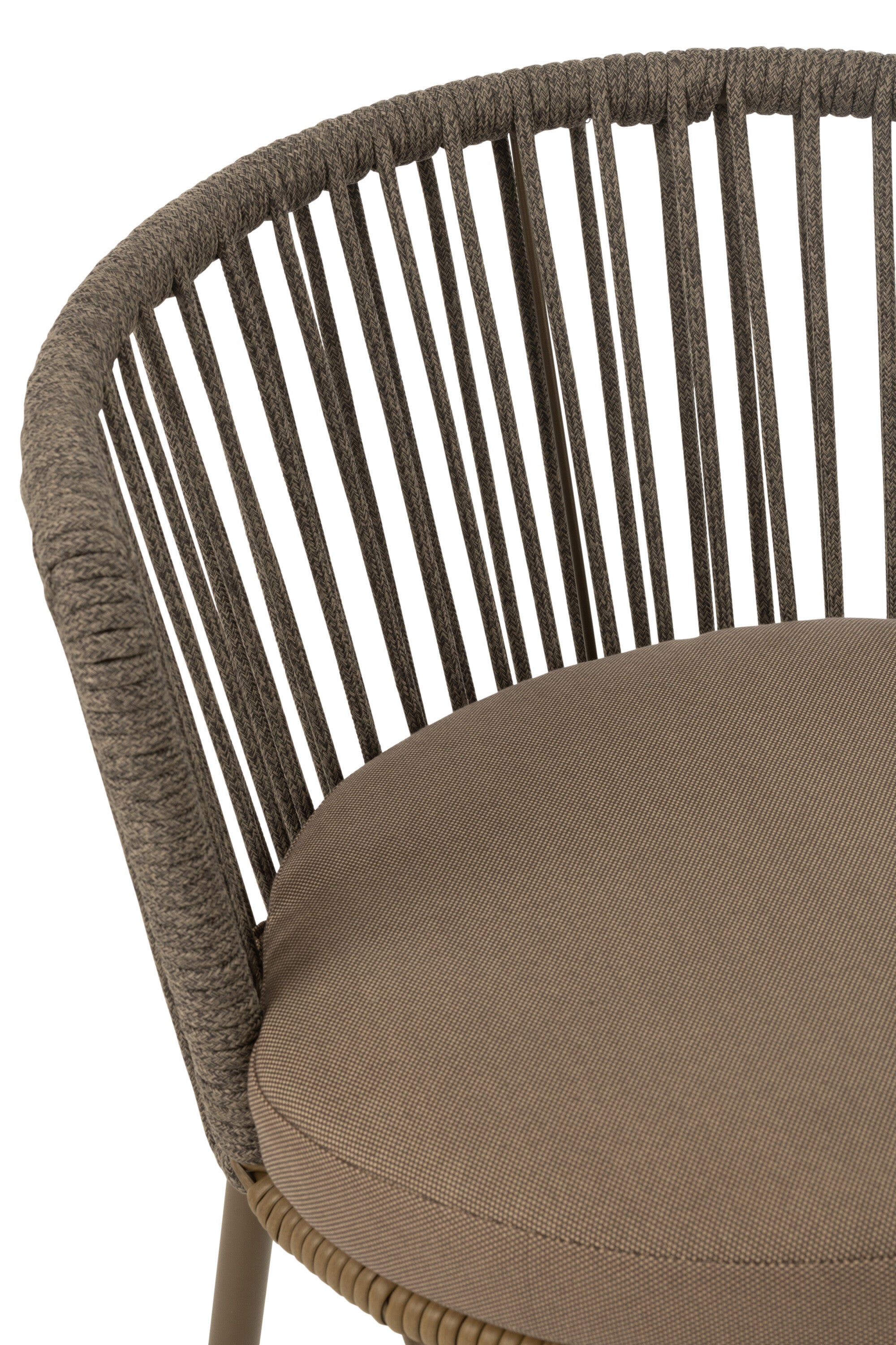 Chaise Toa en acier et corde marron - J-LINE