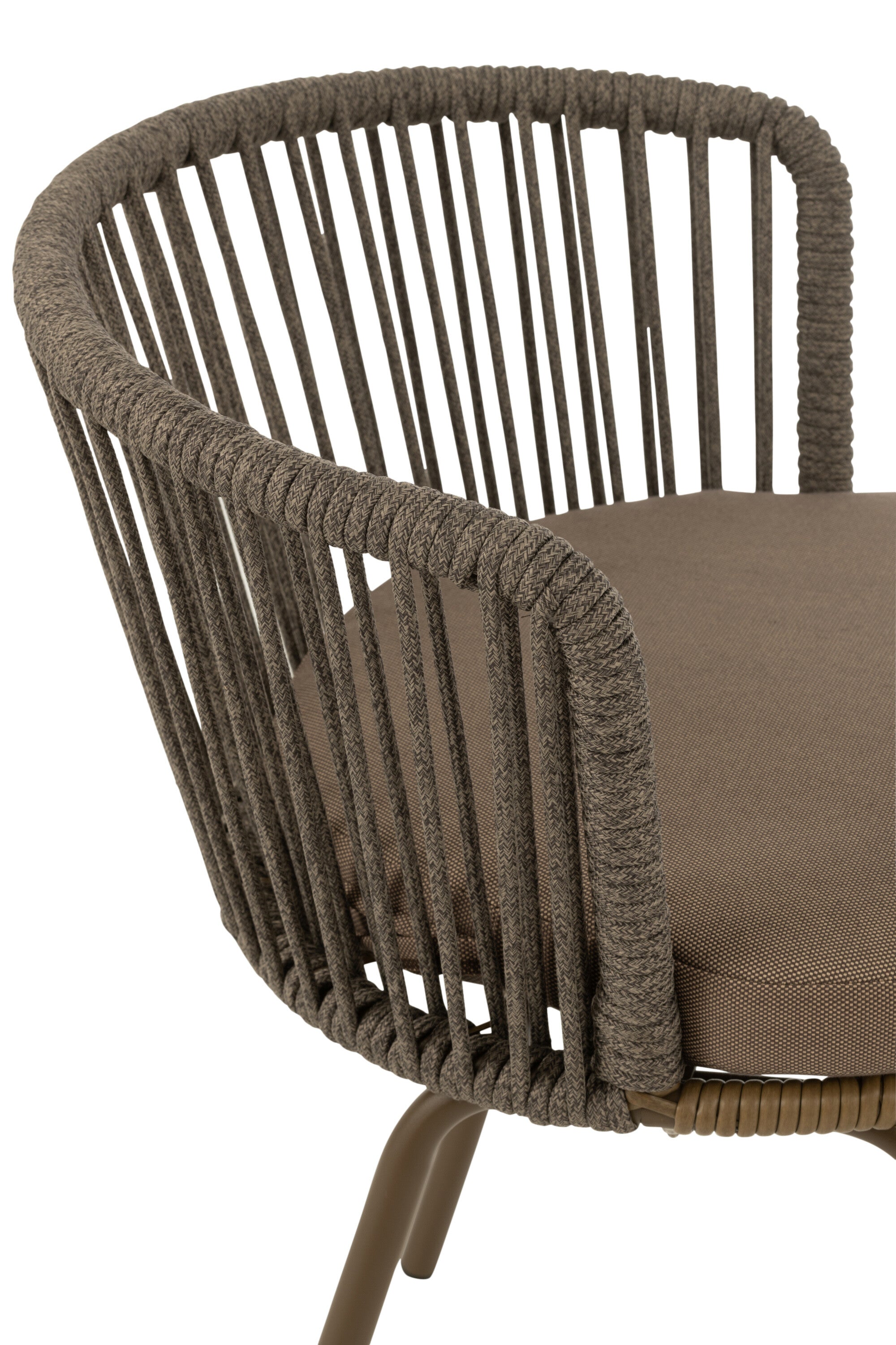 Chaise Toa en acier et corde marron - J-LINE