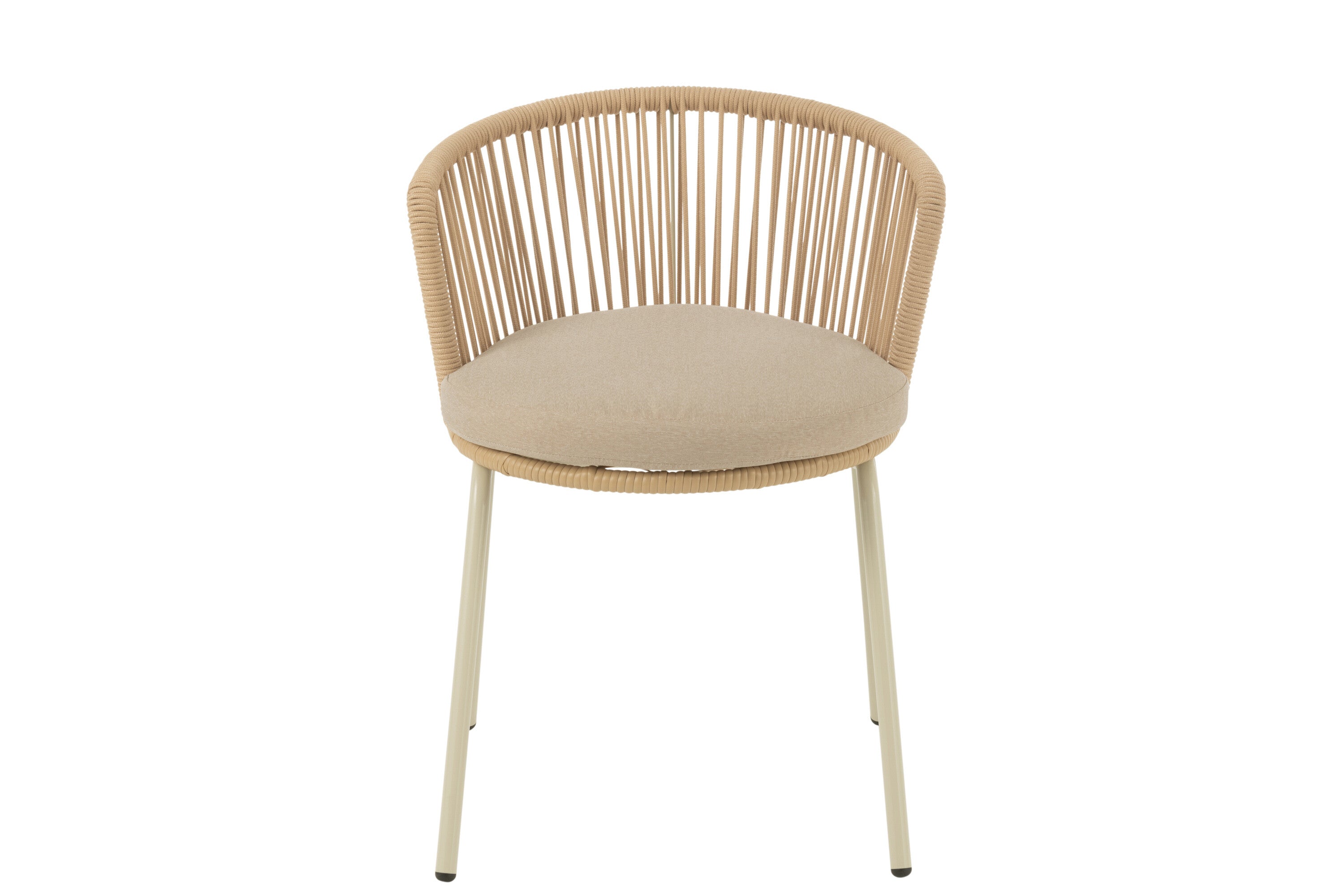 Stoel Toa Staal/Touw Beige - J-LINE