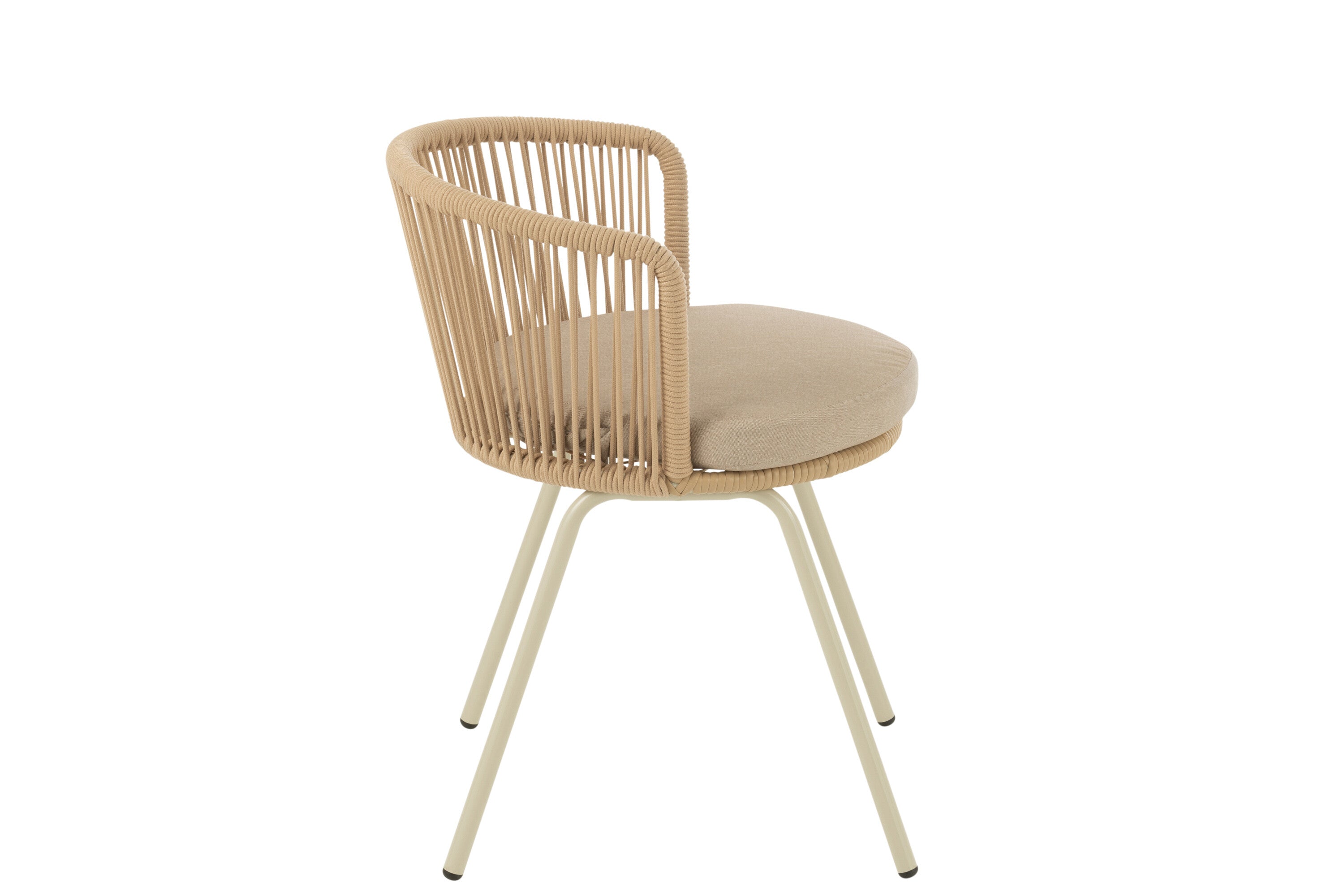 Chaise Toa en acier et corde beige - J-LINE
