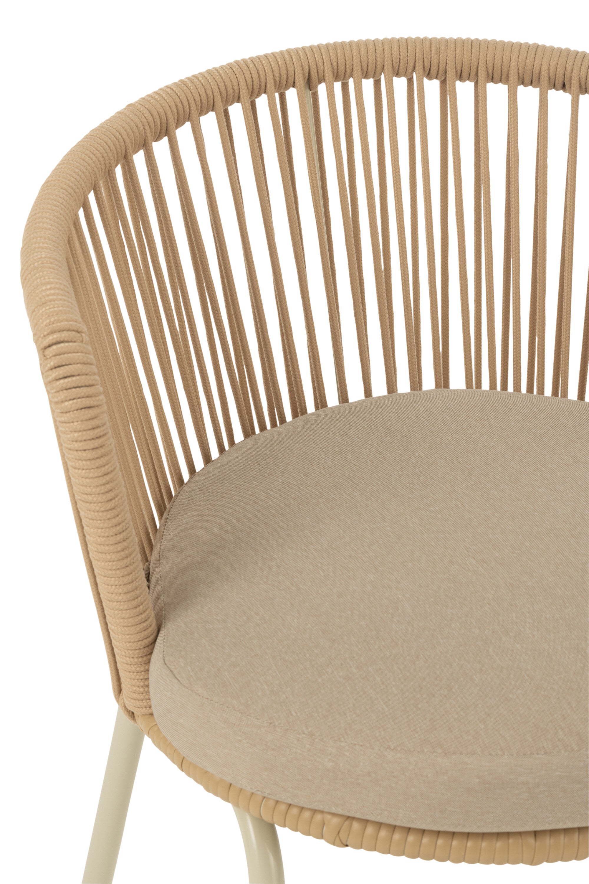 Chaise Toa en acier et corde beige - J-LINE