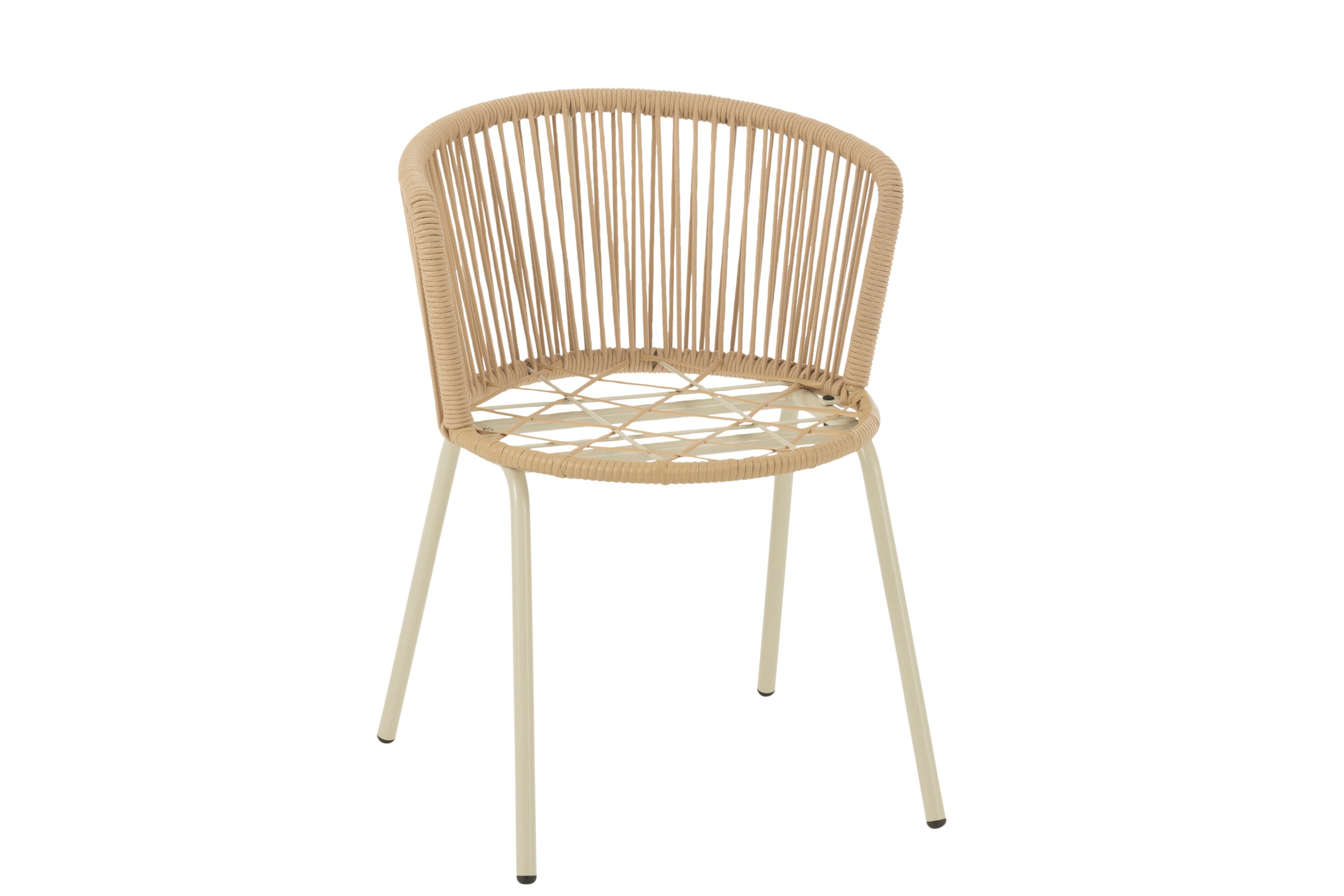 Chaise Toa en acier et corde beige - J-LINE