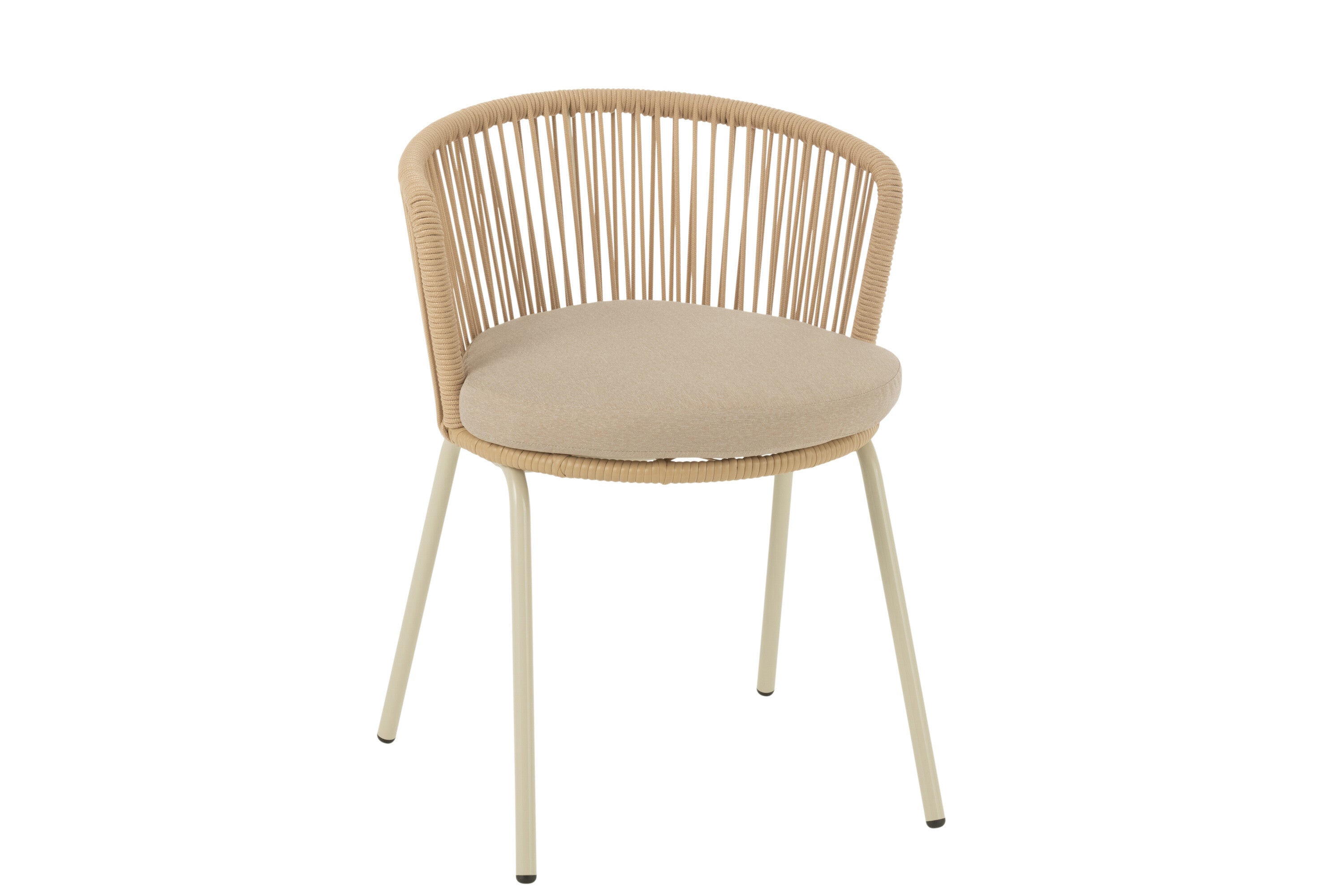 Stoel Toa Staal/Touw Beige - J-LINE