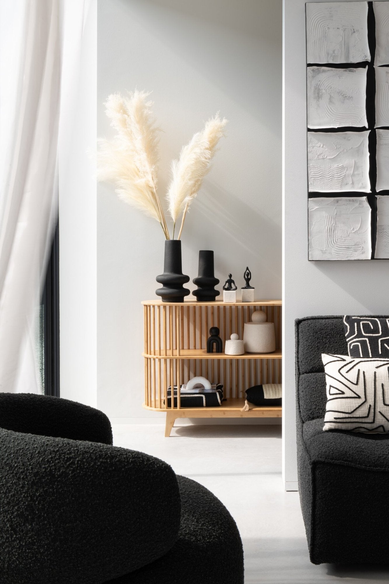Vase Lyra Argile Noir S - J-LINE
