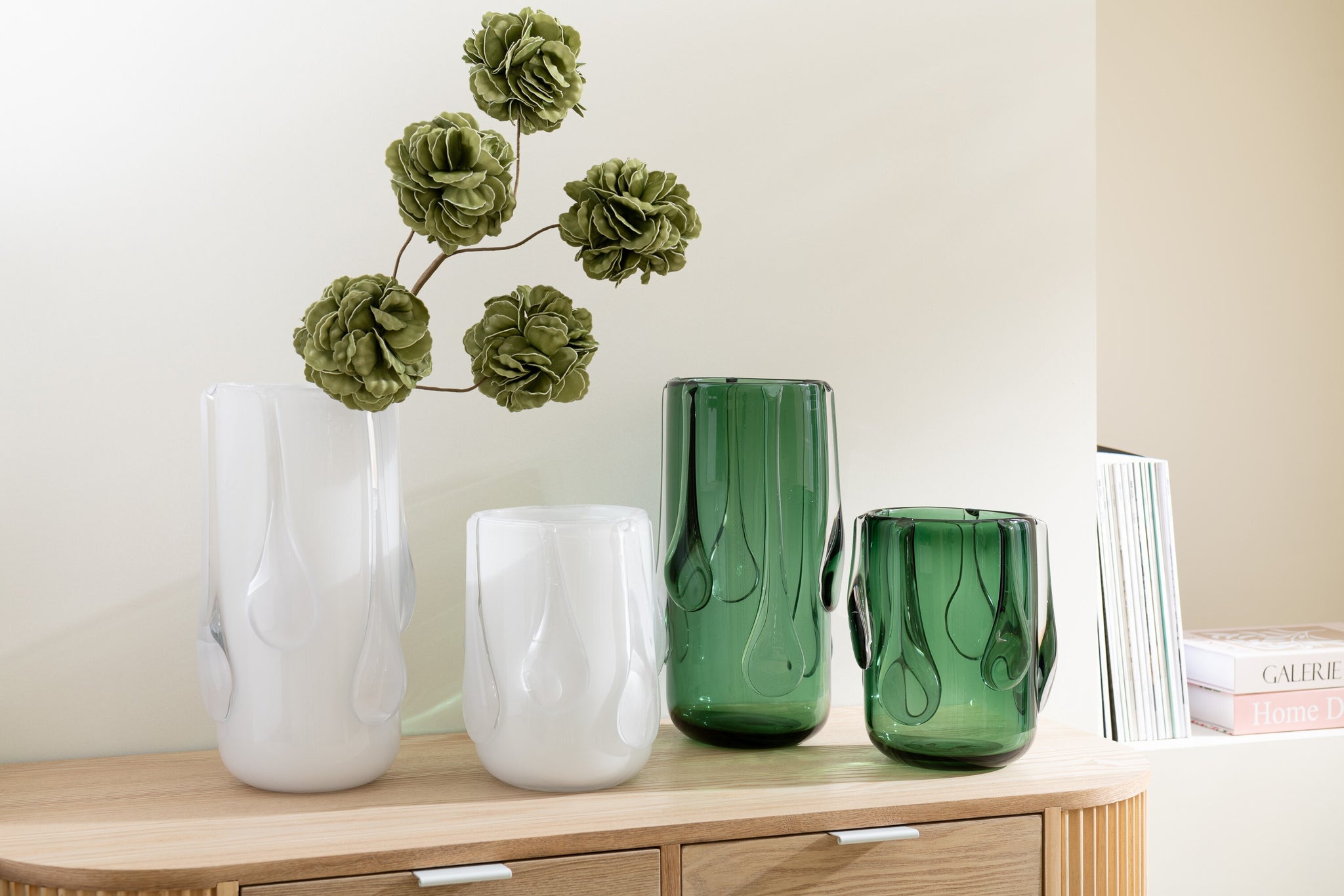 Vaas Druppelglas Groen L - J-LINE