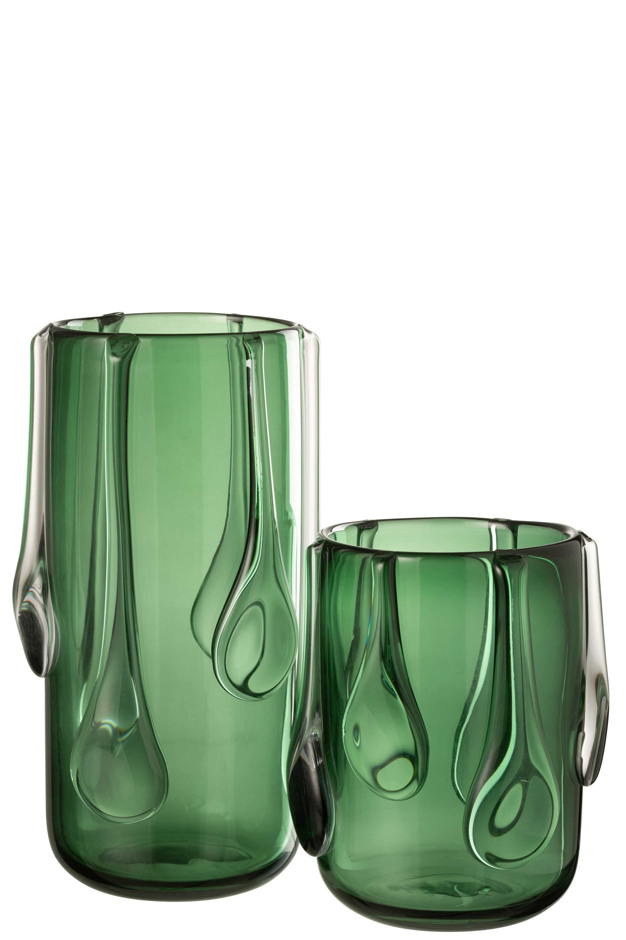 Vase goutte en verre vert L - J-LINE