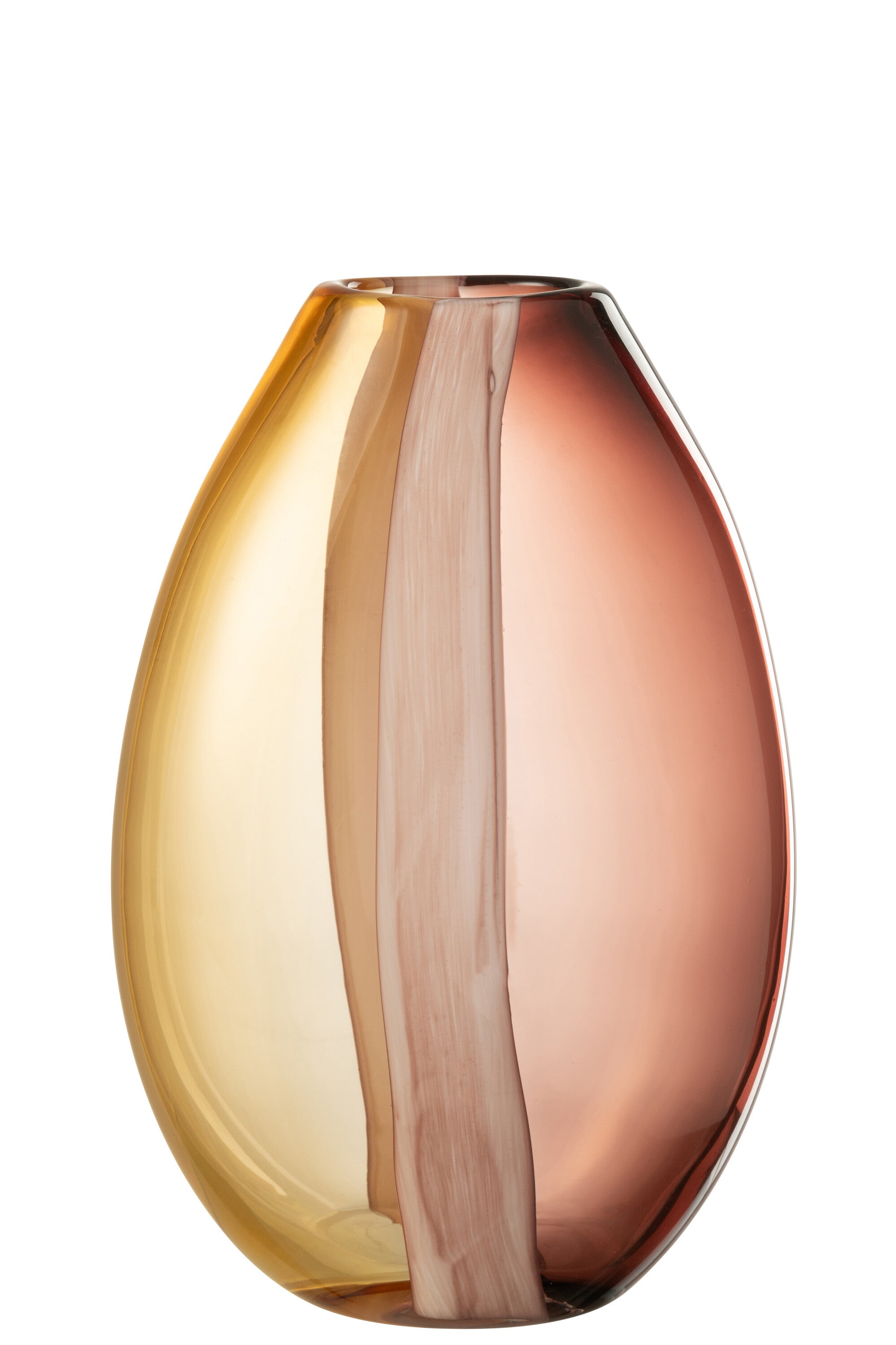 Vase Arun en verre marron/jaune L - J-LINE