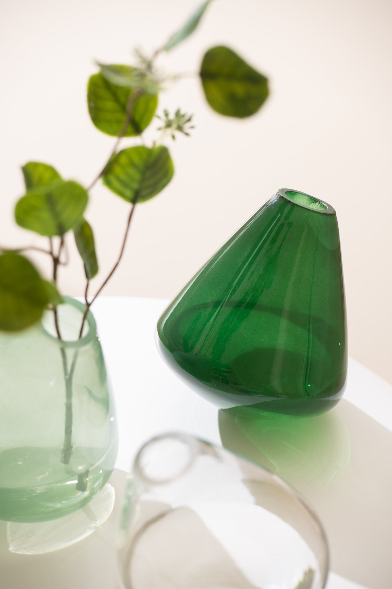 Vase Topaze Verre Vert foncé - J-LINE