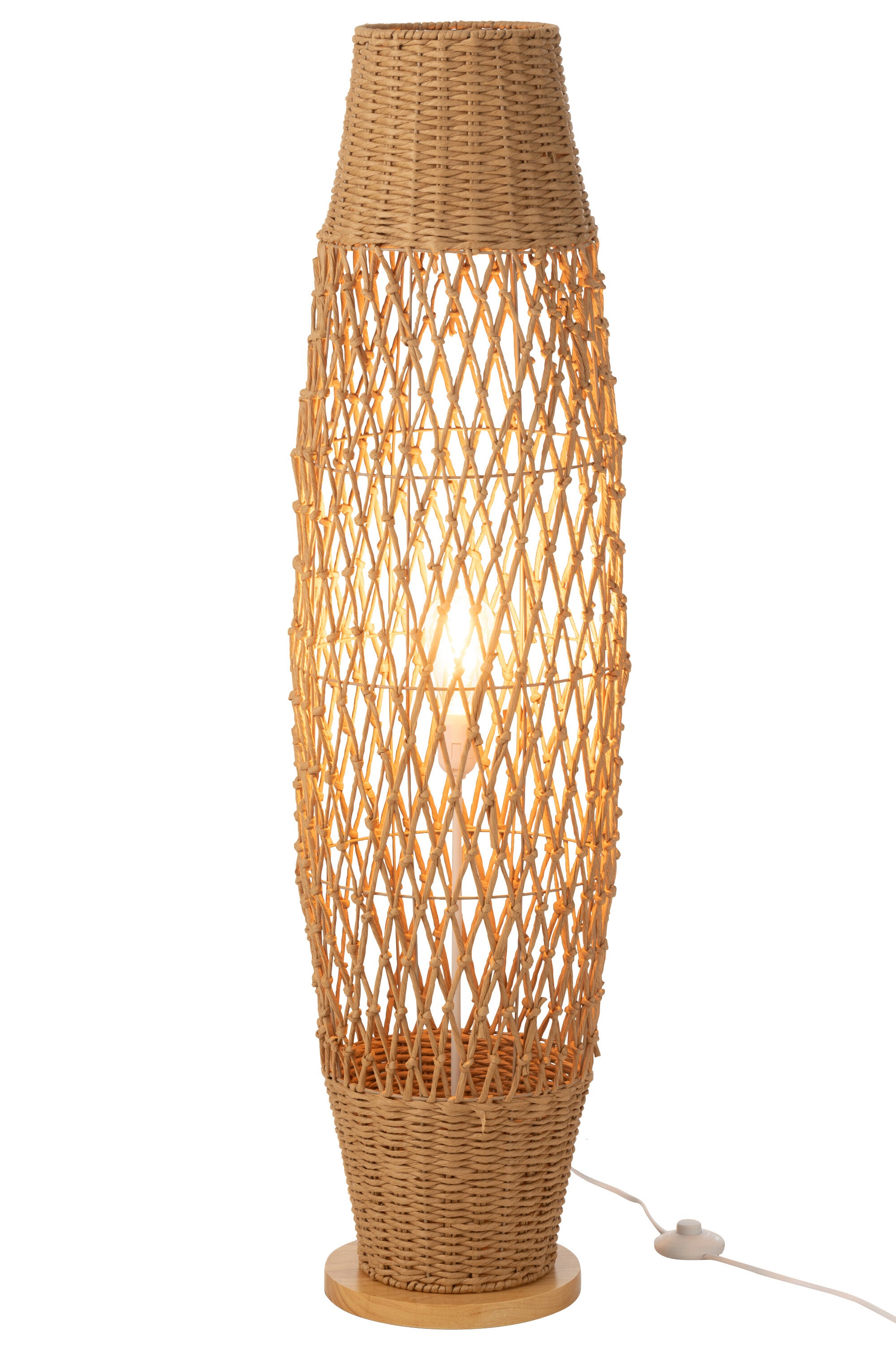 Vloerlamp Gevlochten Metaal Donker - J-LINE