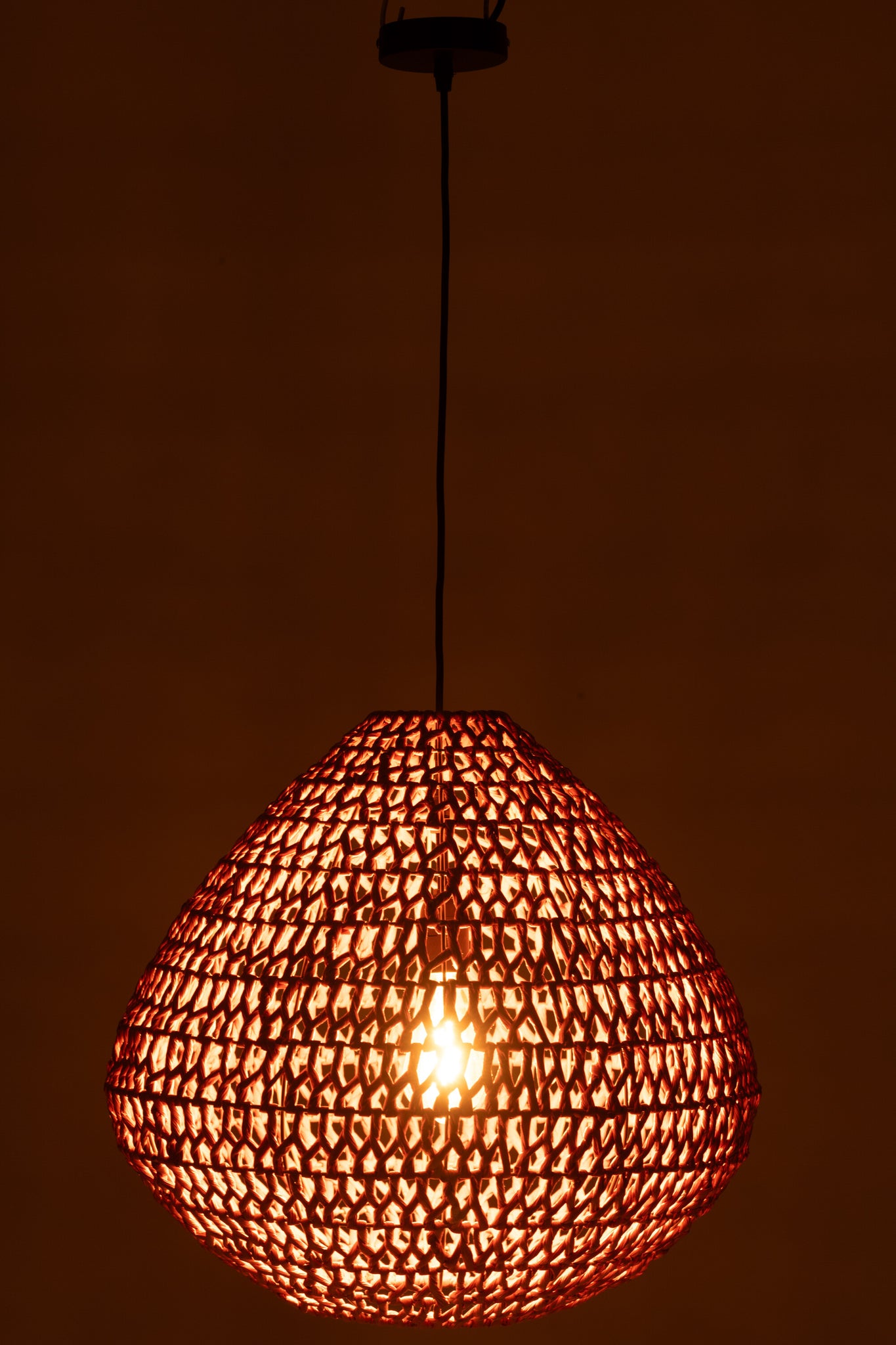 Hanglamp Gevlochten Metaal Oranje - J-LINE