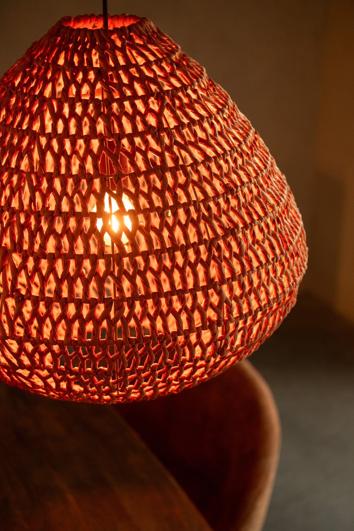 Hanglamp Gevlochten Metaal Oranje - J-LINE