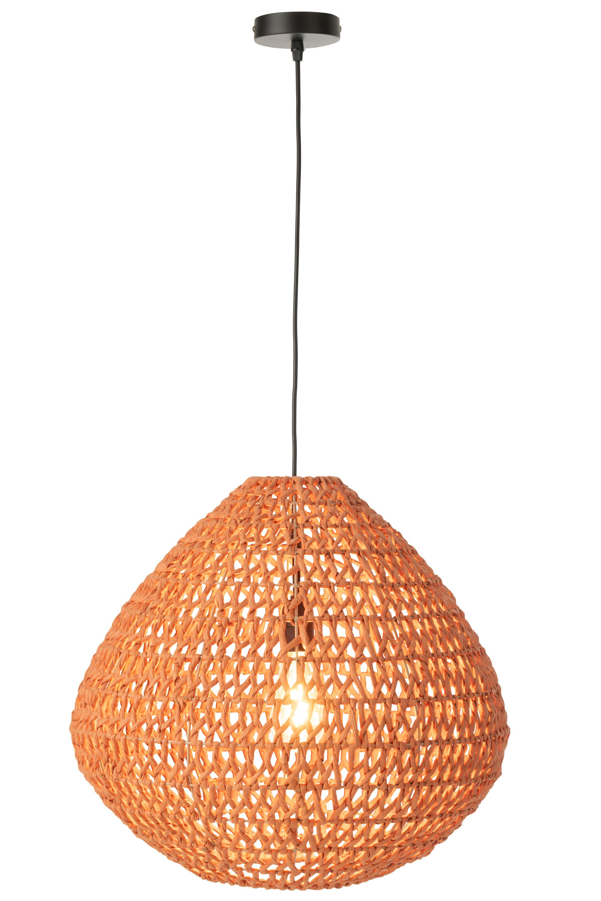 Hanglamp Gevlochten Metaal Oranje - J-LINE