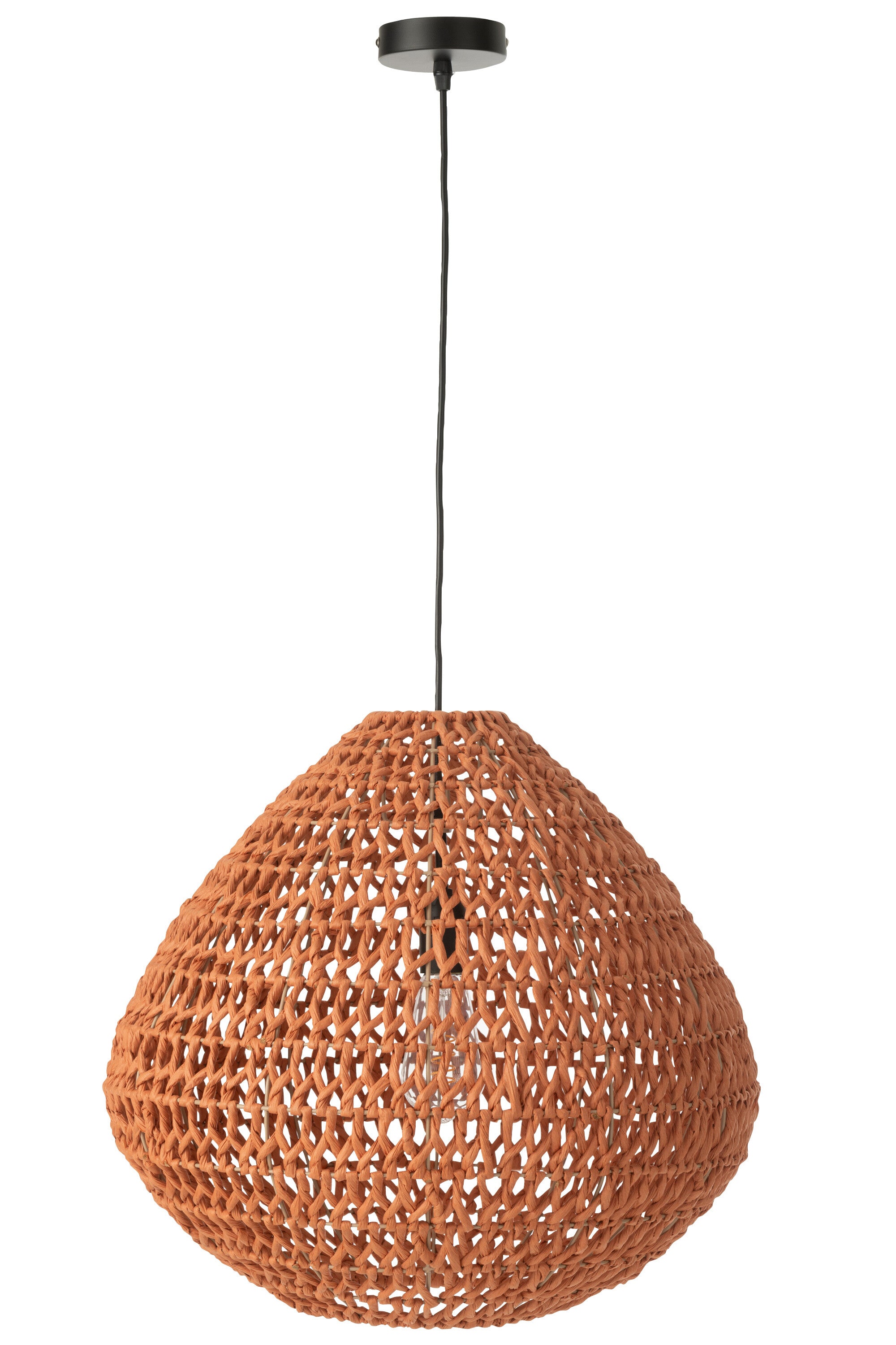 Hanglamp Gevlochten Metaal Oranje - J-LINE