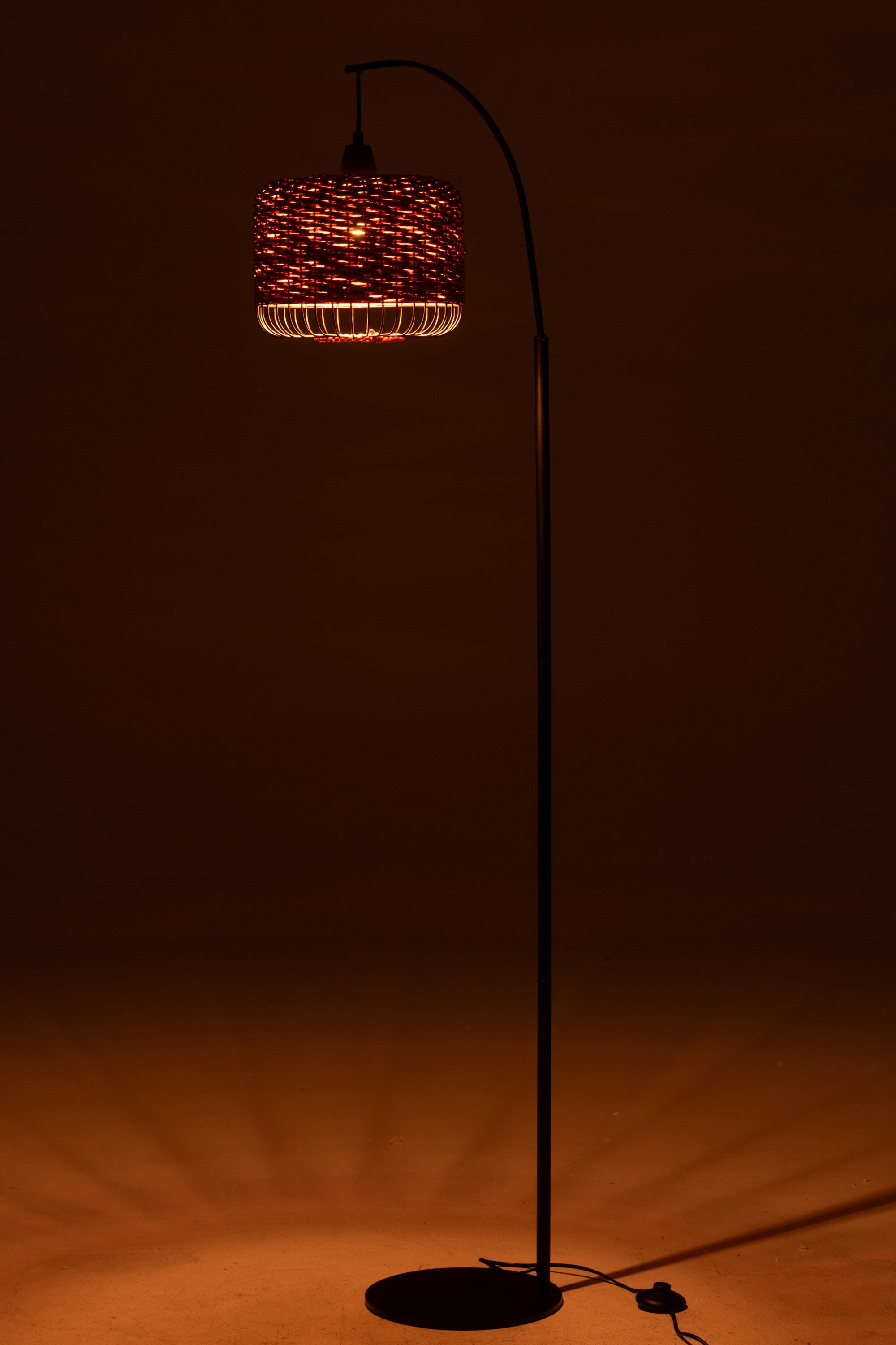 Lampadaire lanterne métal orange - J-LINE